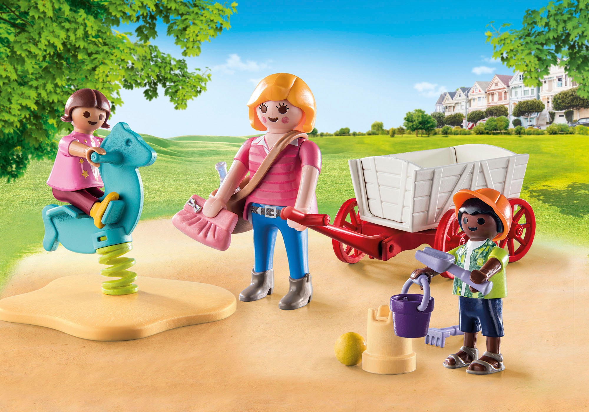 Playmobil® Konstruktions-Spielset »Starter Pack, Erzieherin mit Bollerwagen (71258), City Life«, (25 St.), Made in Europe