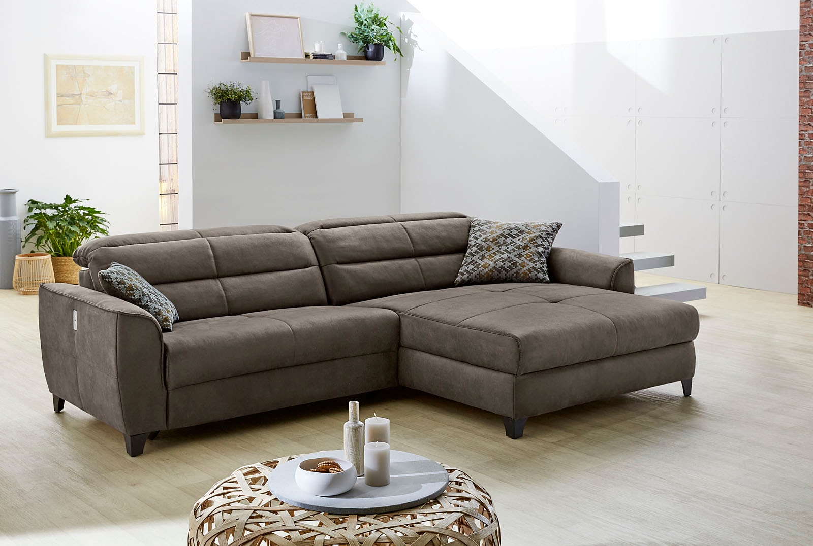 Jockenhöfer Gruppe Ecksofa »Double One L-Form«, mit 2x 120cm breiten, elektromotorischen Relaxfunktionen