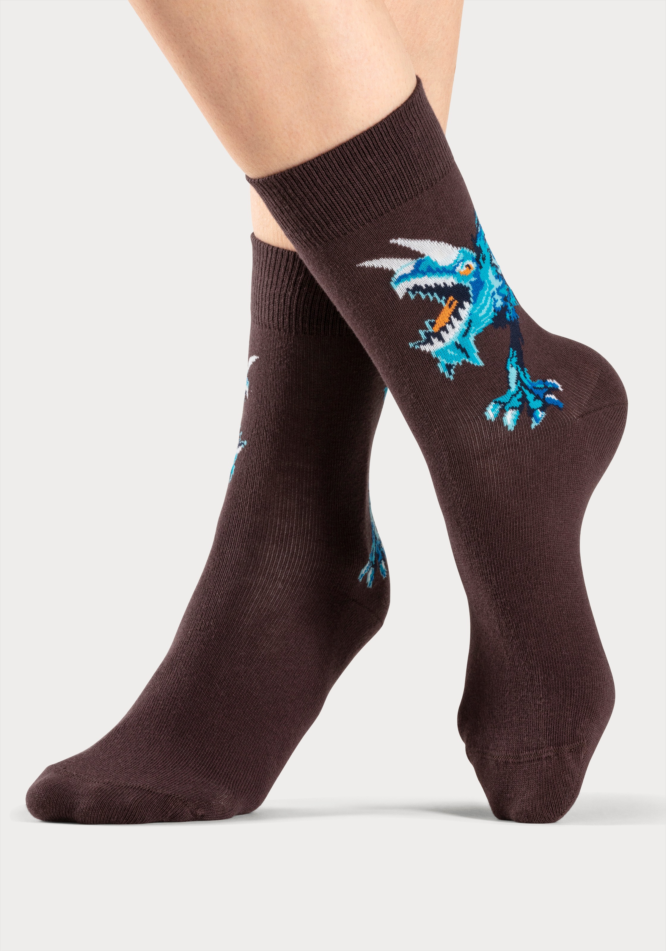 H.I.S Freizeitsocken, (Packung, 5 Paar), mit Monster Motiven