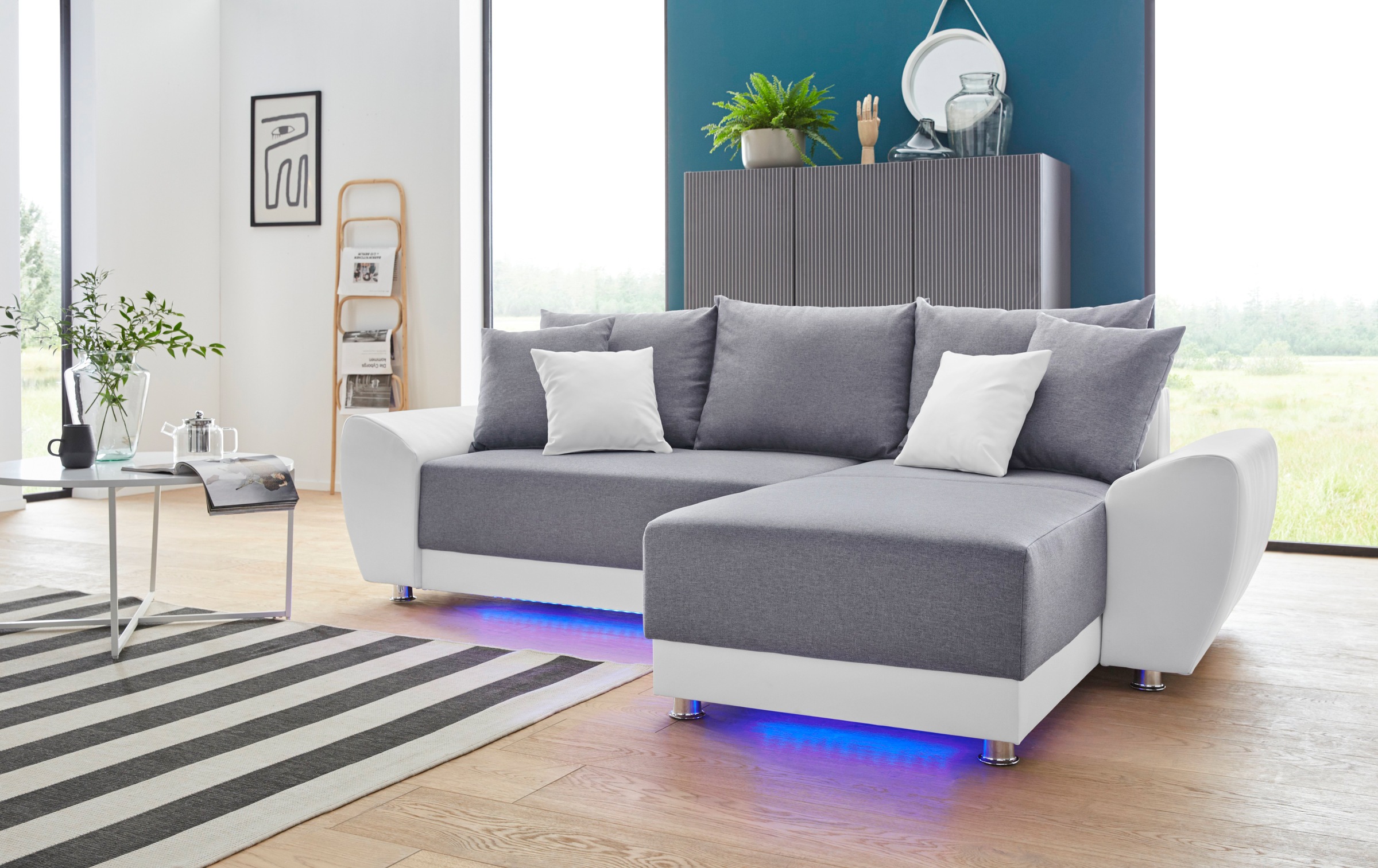 COLLECTION AB Ecksofa »Riviera L-Form«, LED-RGB-Beleuchtung