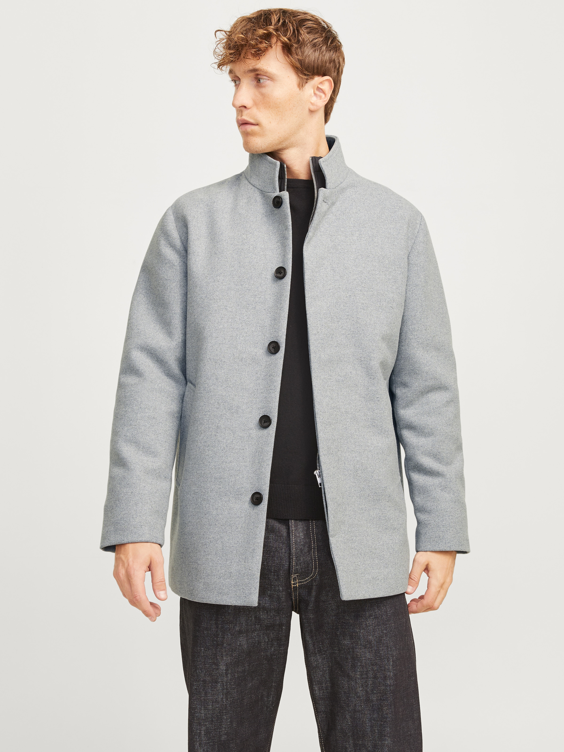 Jack & Jones Wolljacke »JJEHARRISON WOOL JACKET SN« Materialmix, regular fit