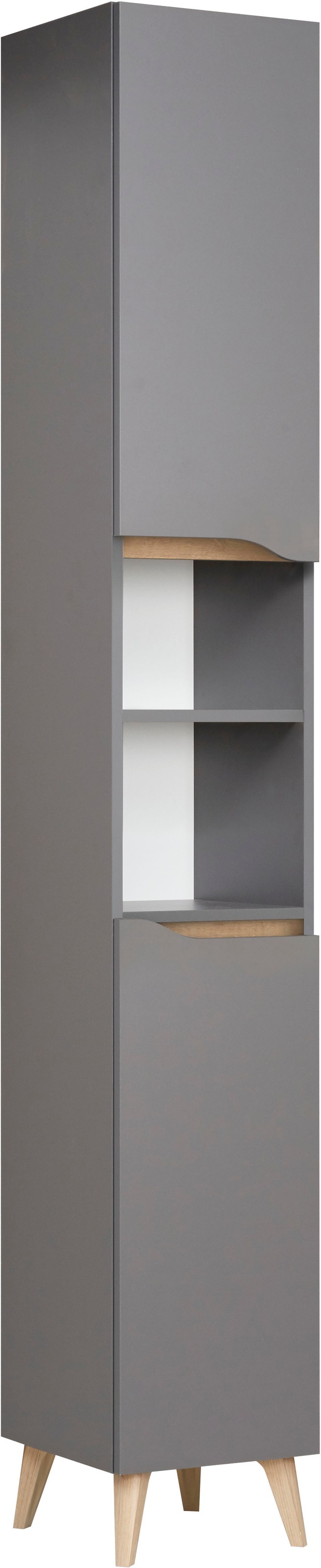 Saphir Badmöbel-Set »Quickset 5-teilig, Waschbeckenunterschrank mit LED-Spiegelschrank«, (5 St.), Hochschrank, Unterschrank, Hängeschrank, inkl. Türdämpfer, 9 Türen