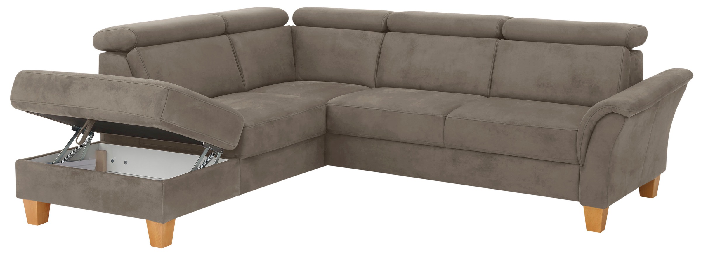 Home affaire Ecksofa »Conville L-Form«, Federkern, wahlweise mit Bettfunktion und Bettkasten bzw. Stauraum