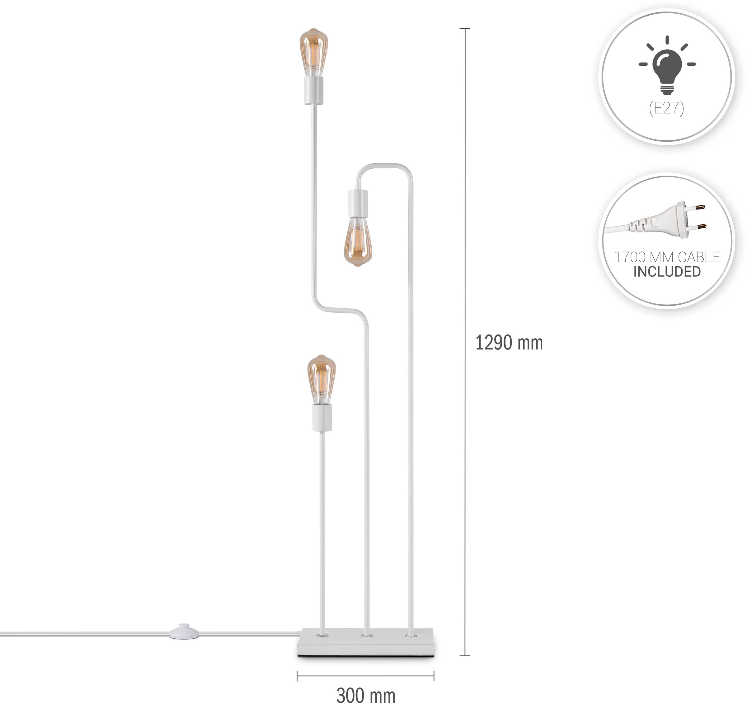 Paco Home Stehlampe »GERALT«, LED Stehlampe Wohnzimmer Schlafzimmer  Esszimmer Büro Leselampe E27 online kaufen | mit 3 Jahren XXL Garantie | Standleuchten