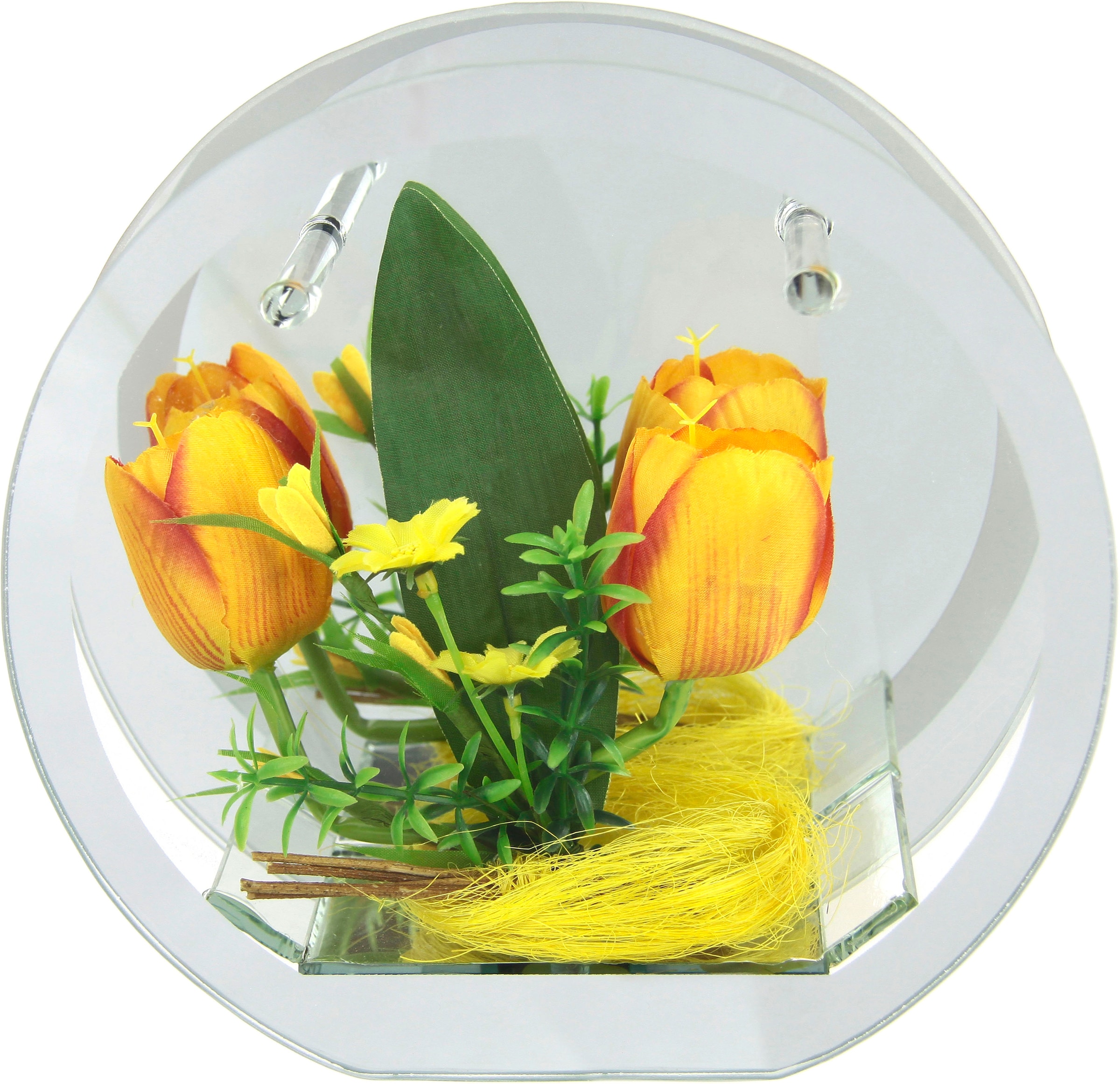 bestellen »LED-Tulpe«, Dekoriertes Gänseblümchen Hase I.GE.A. Dekoobjekt 3D bequem Tulpen Glas mit Lichtergirlande LED