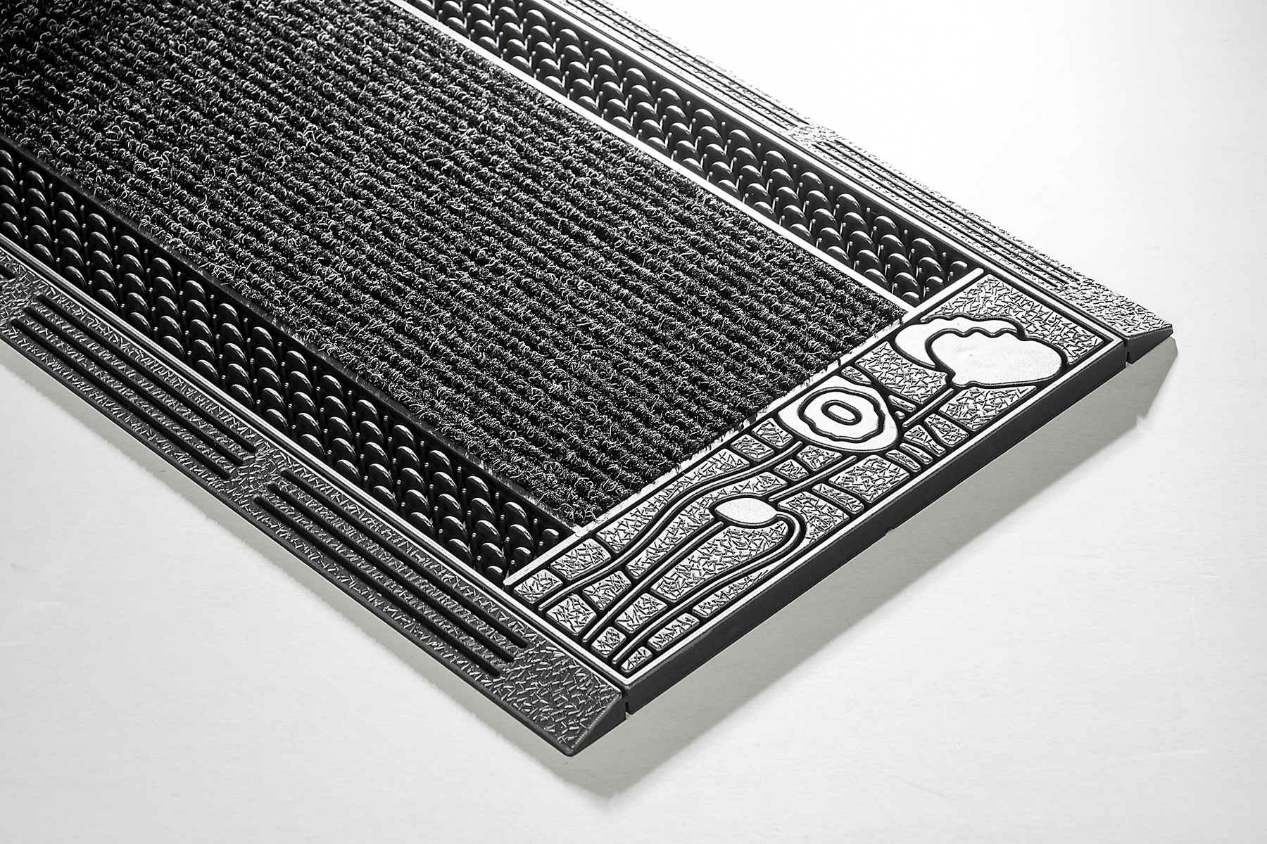 Home2Fashion Fußmatte »CenterClean XL«, rechteckig, 10 mm Höhe, schmale Schmutzfangmatte, strapazierfähig, In- und Outdoor geeignet