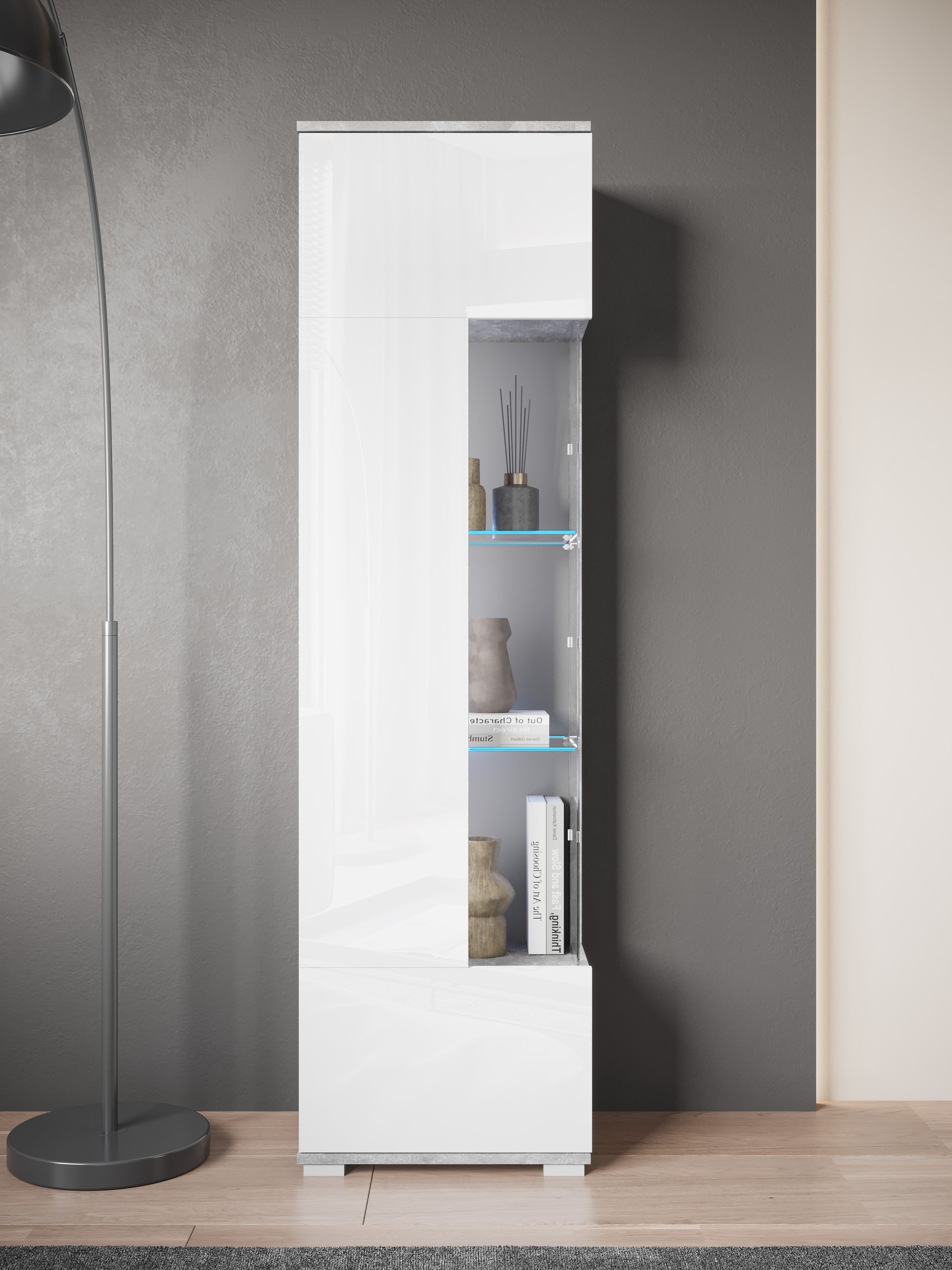 INOSIGN Vitrine »Kenia, stehend und hängend, Türanschlag wechselbar« 1 Stk. tlg. Vitrineschrank mit Glastüren 160 cm Höhe