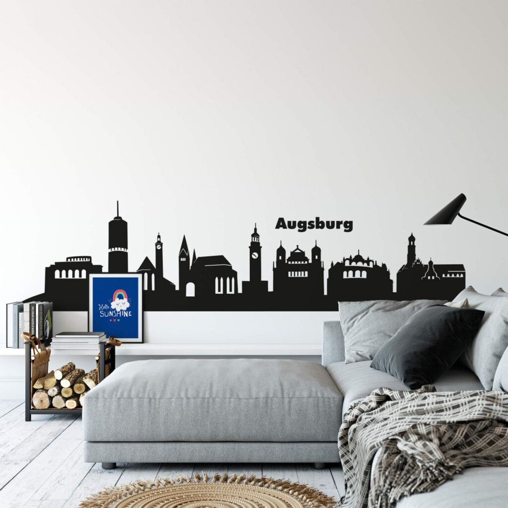 Wall-Art Wandtattoo »XXL Stadt Skyline Augsburg 120cm«, (1 St.)