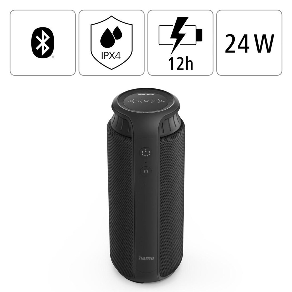 Hama Bluetooth-Lautsprecher »Bluetooth®-Lautsprecher "Pipe 2.0", 24W«