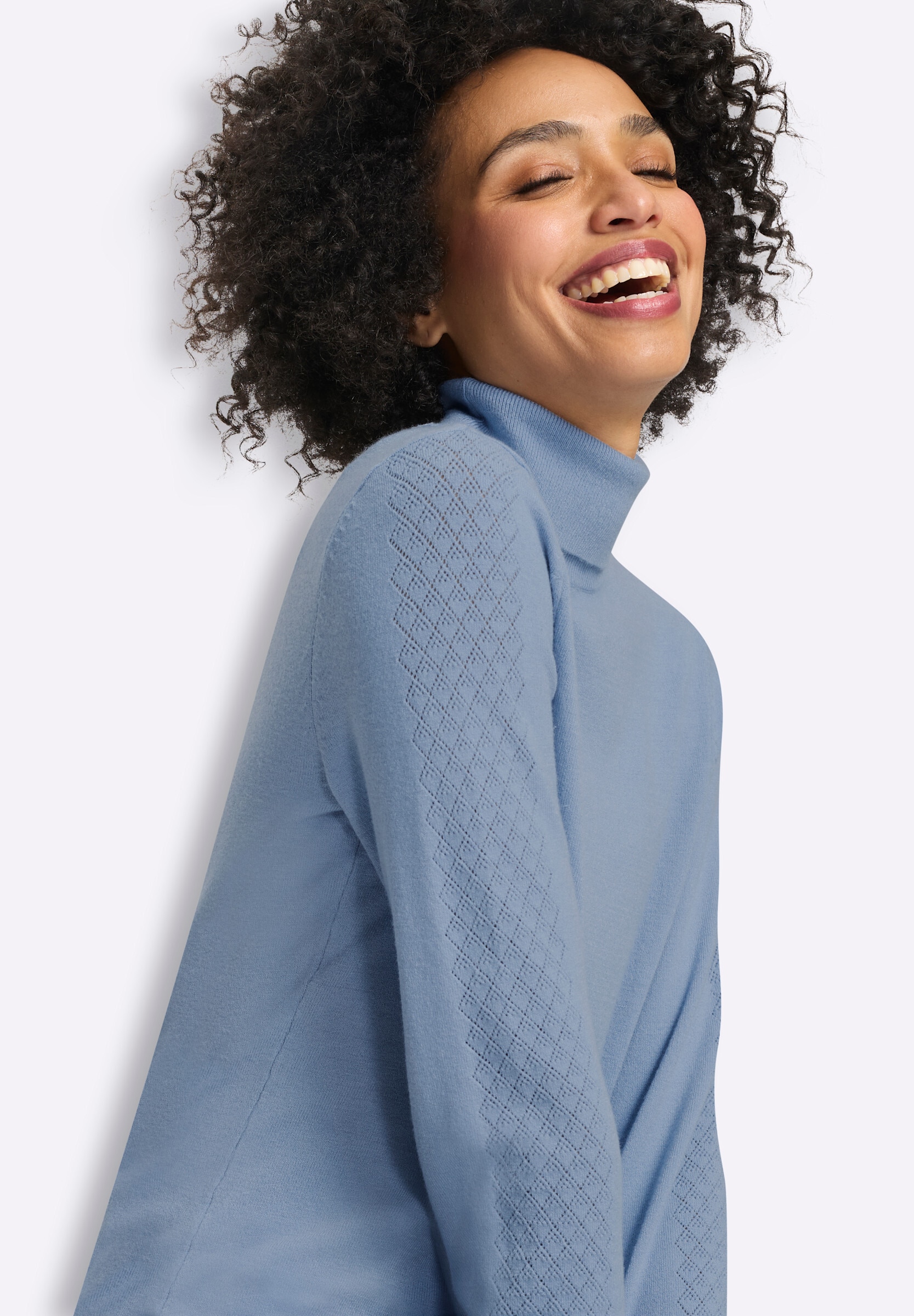 heine Strickpullover »Rollkragen-Pullover Rollkragenpullover mit Ajour-Partien«
