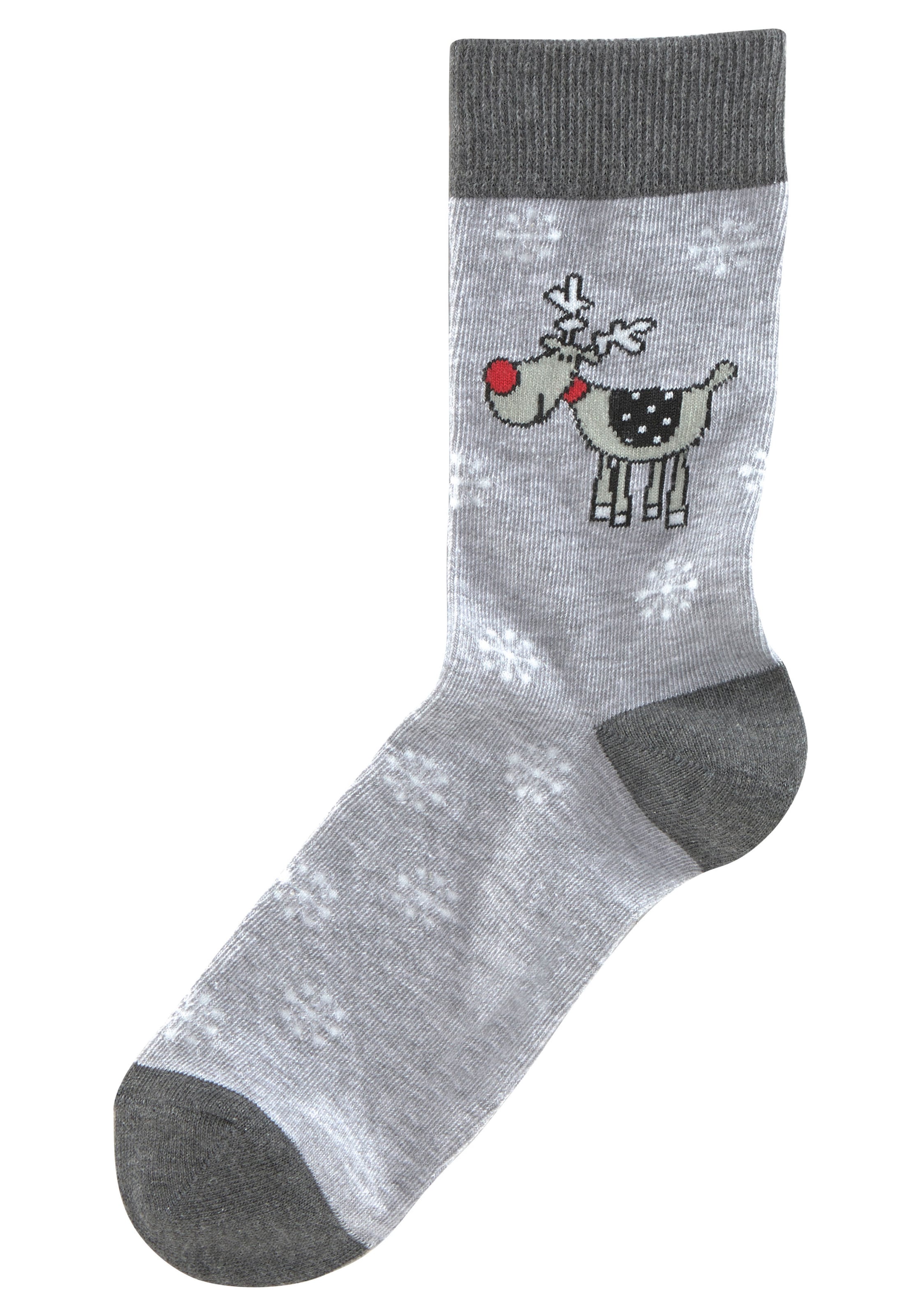 H.I.S Socken, (Packung, 3 Paar), mit lustigen Weihnachtsmotiven