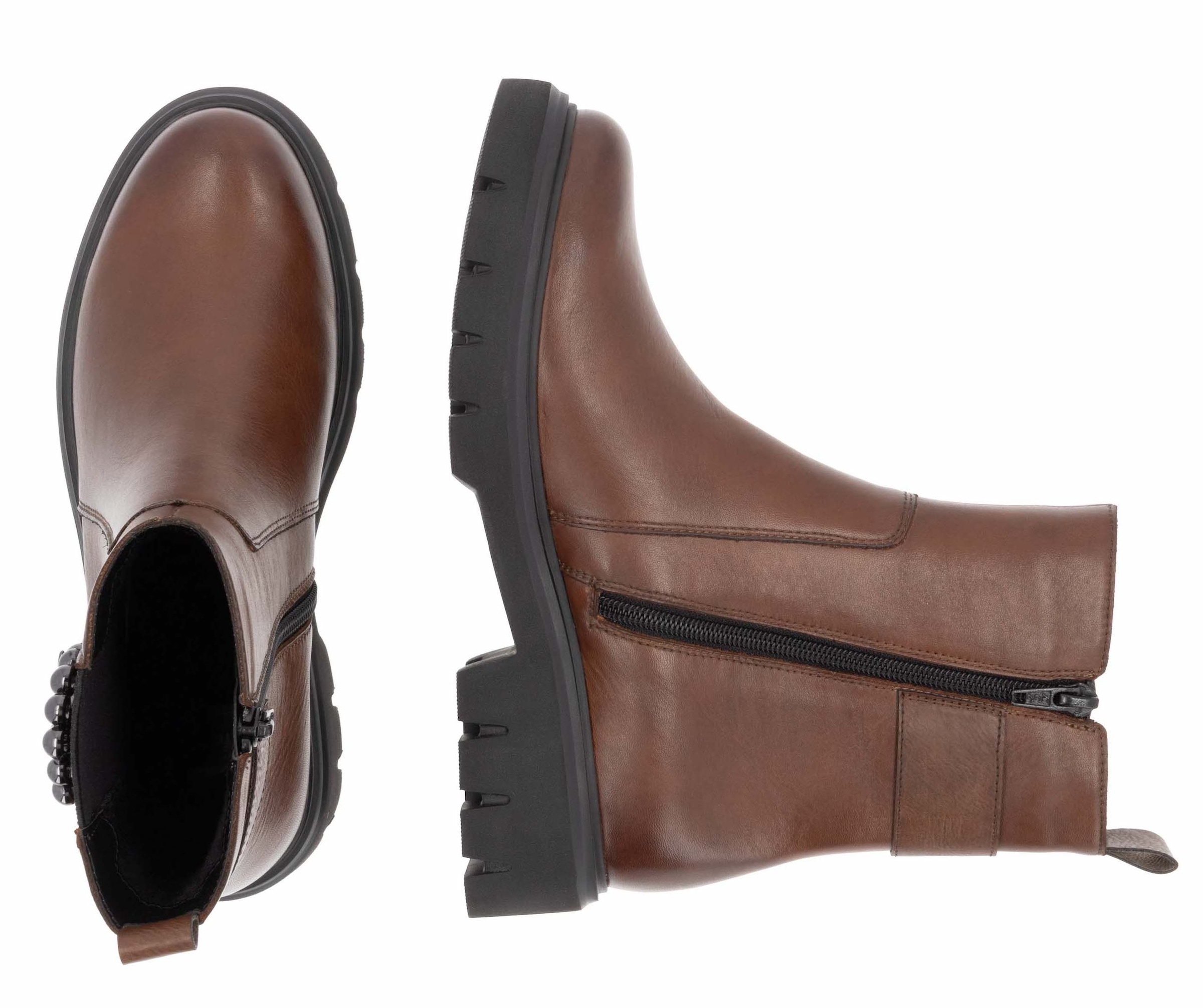 Remonte Chelseaboots, Blockabsatz, Businessmode, Stiefelette mit schöner Zierschnalle