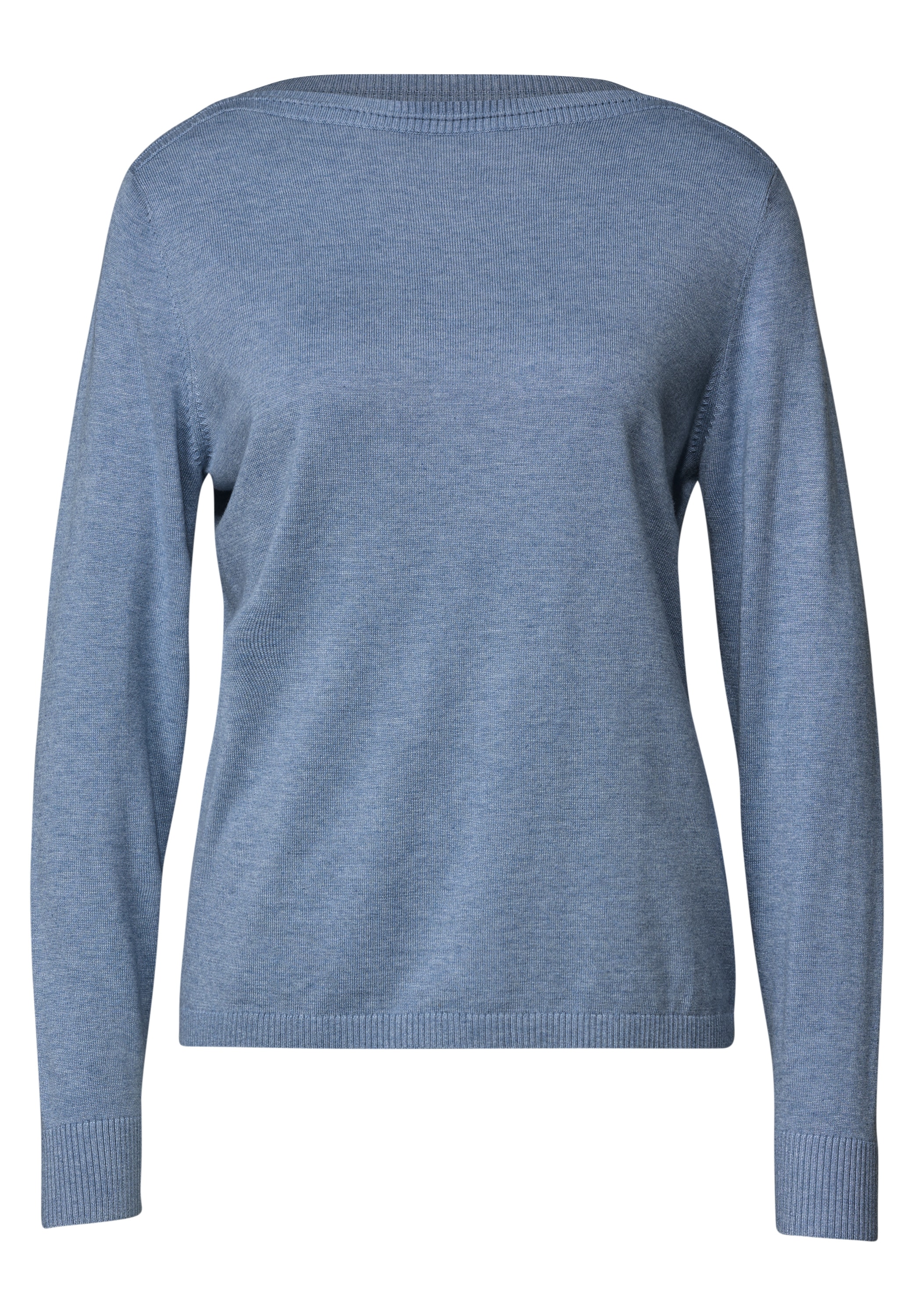 STREET ONE Strickpullover Feinstrick mit U-Boot-Ausschnitt / Viskose