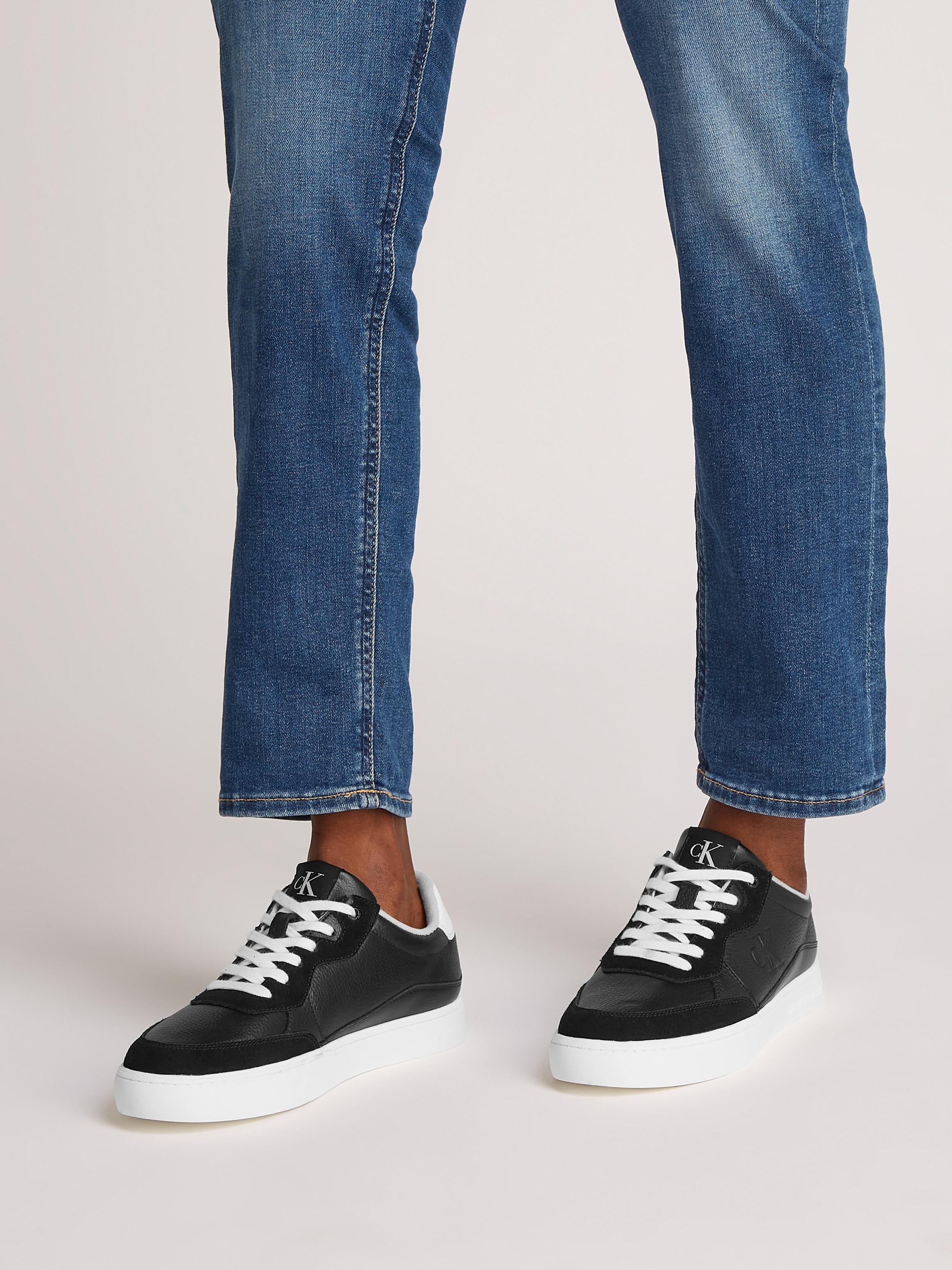 Calvin Klein Jeans Plateausneaker »CLASSIC CUPSOLE MG WMM«, Freizeitschuh, Halbschuh, Schnürschuh mit seitlichem CK-Logo