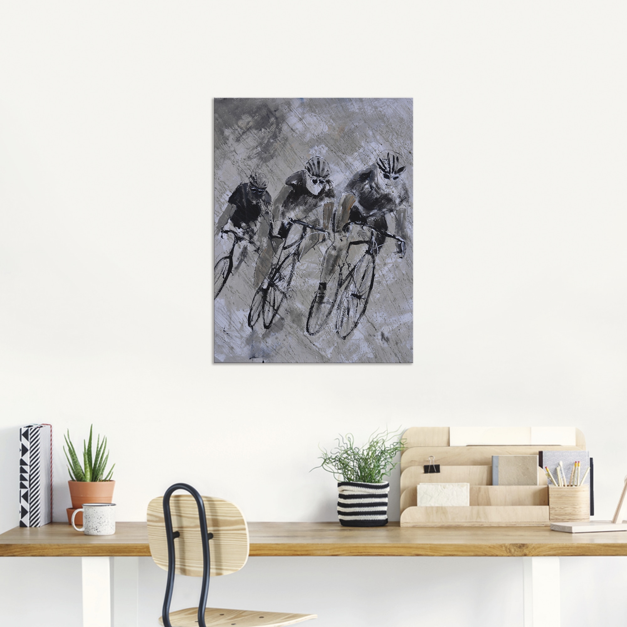 Artland Wandbild »Fahrrad fahren im Regen«, Fahrräder, (1 St.), als Alubild, Outdoorbild, Leinwandbild, Poster in verschied. Größen