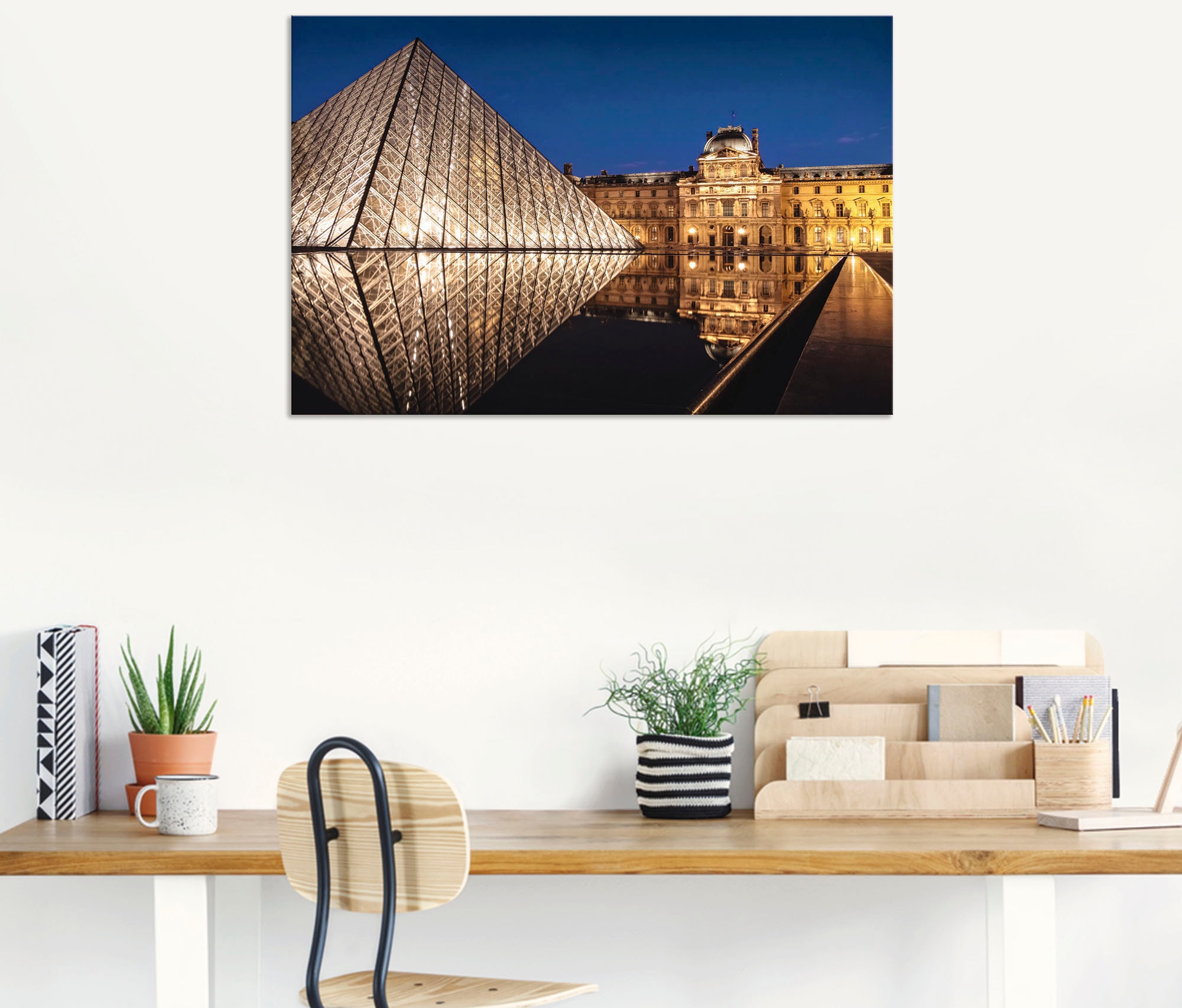 Artland Alu-Dibond-Druck »Glaspyramide Musée du Louvre, Paris«, Gebäude, (1 St.), für Innen- und Außenbereich geeignet, Outdoorbild