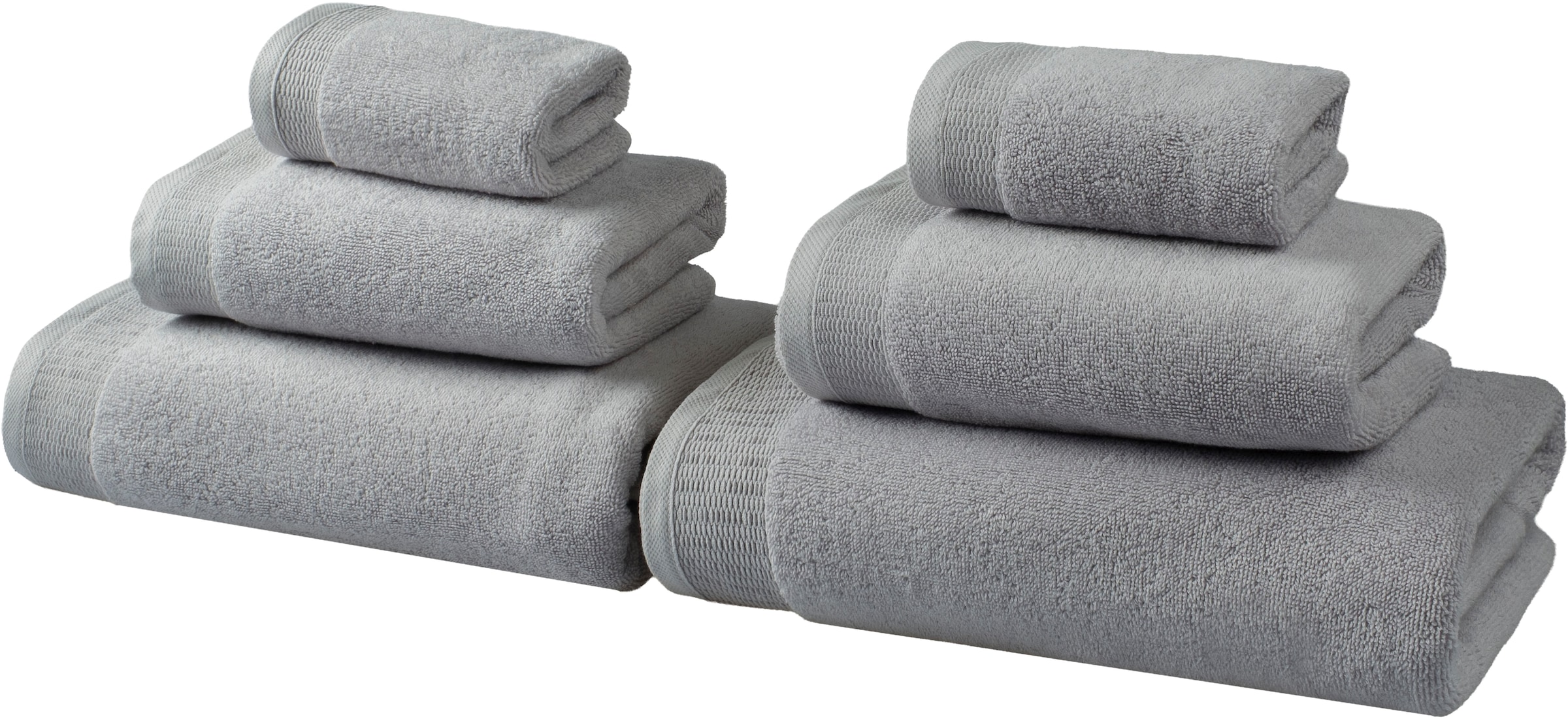 OTTO home Handtuch Set "Fenya, flauschig und weich, Premium Handtücher, 550 gr/m²" Set 6 Stk. Walkfrottier mit Bordüre, Set, 100% Baumwolle, Hotel-Qualität, 5 Jahre Garantie