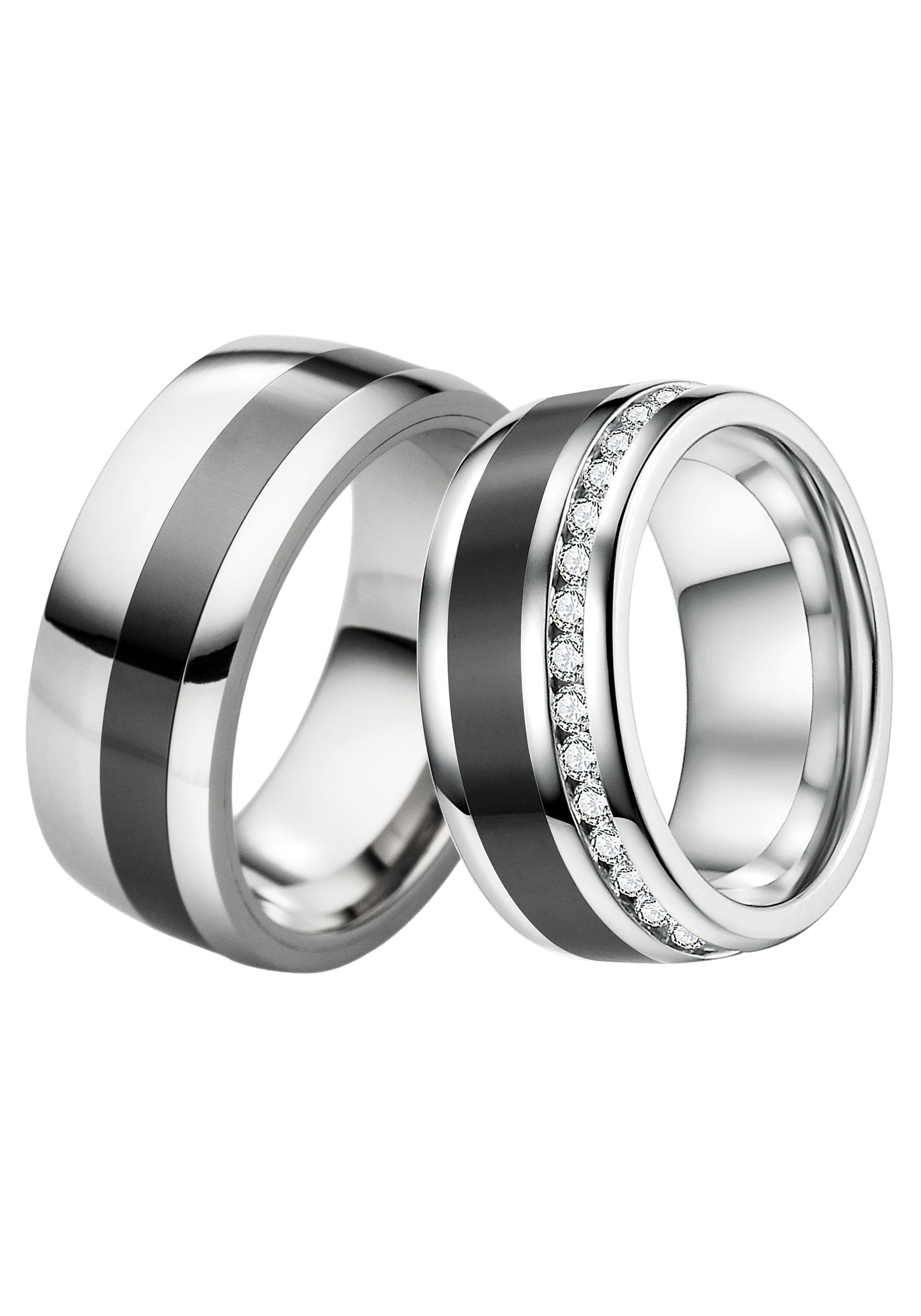 DOOSTI Trauring »Schmuck Geschenk Edelstahl Trauring Ehering Partnerring LIEBE«, Made in Germany - wahlweise mit oder ohne Zirkonia