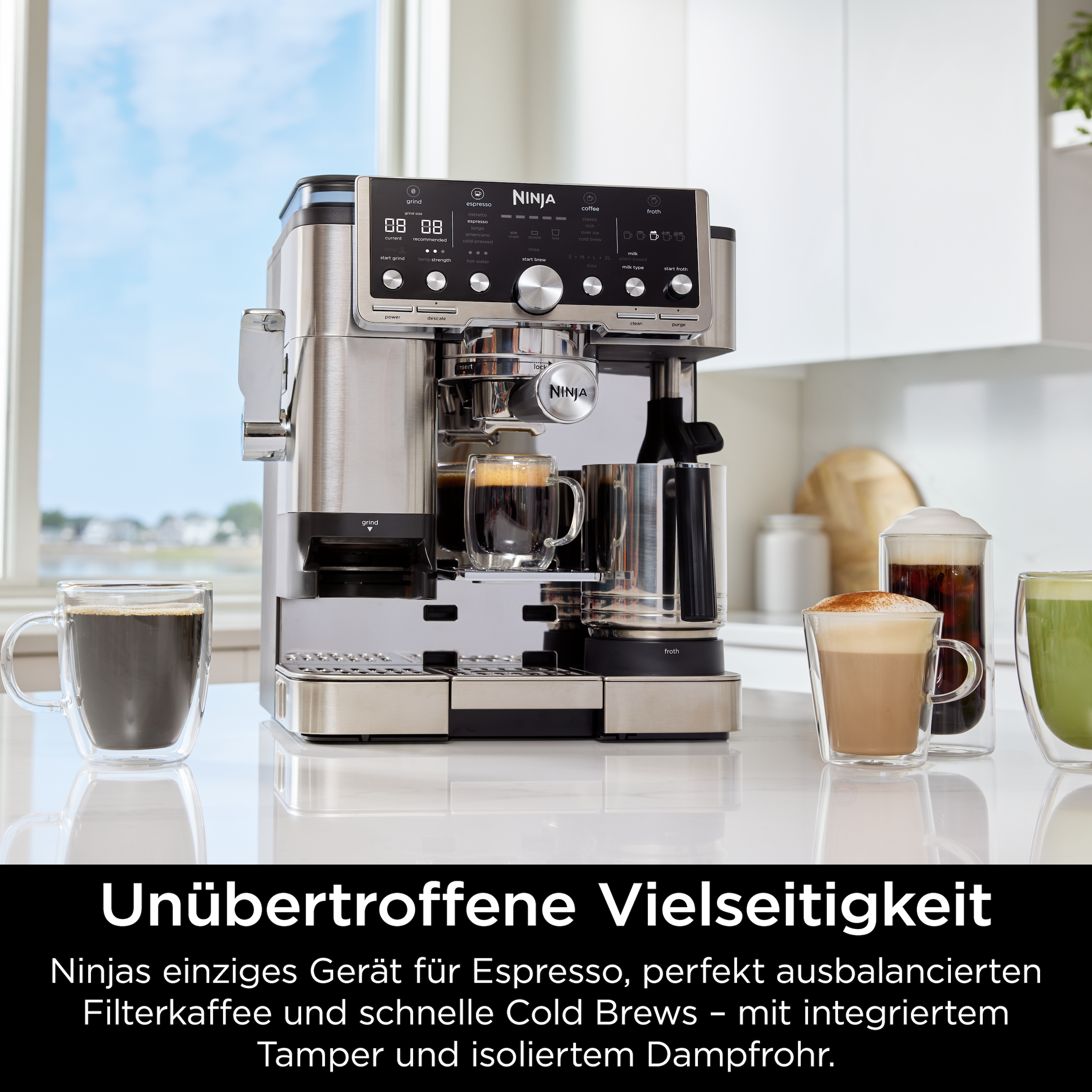NINJA Espressomaschine »Ninja Luxe™ Café Pro Kaffeemaschine ES701EU« 3-in-1-Kaffeemaschine für Espresso, Filterkaffee und Cold Brew