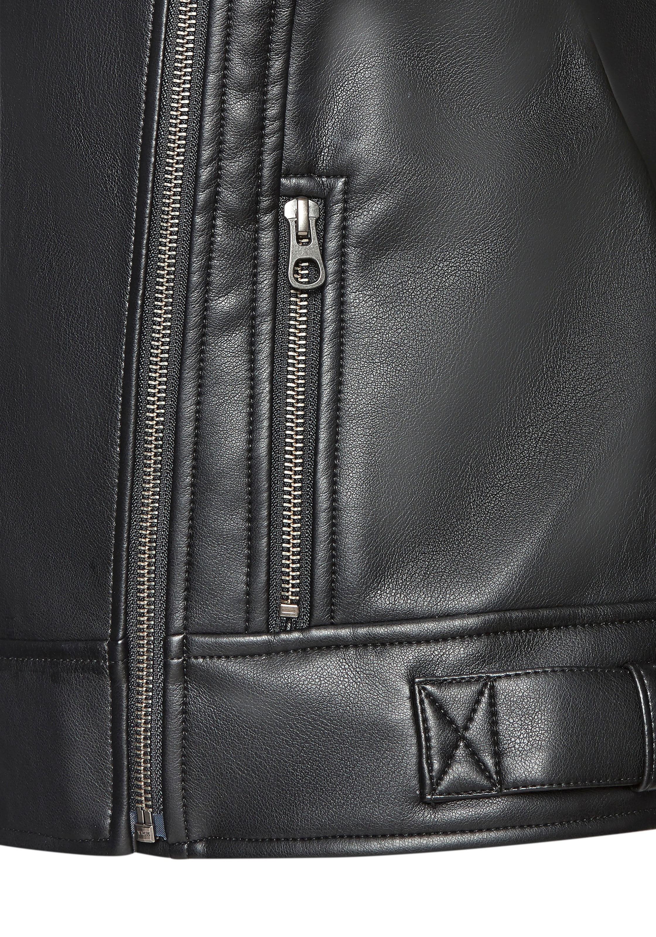 Buffalo Lederimitatjacke mit Lammfellimitat, Shearling-Jacke