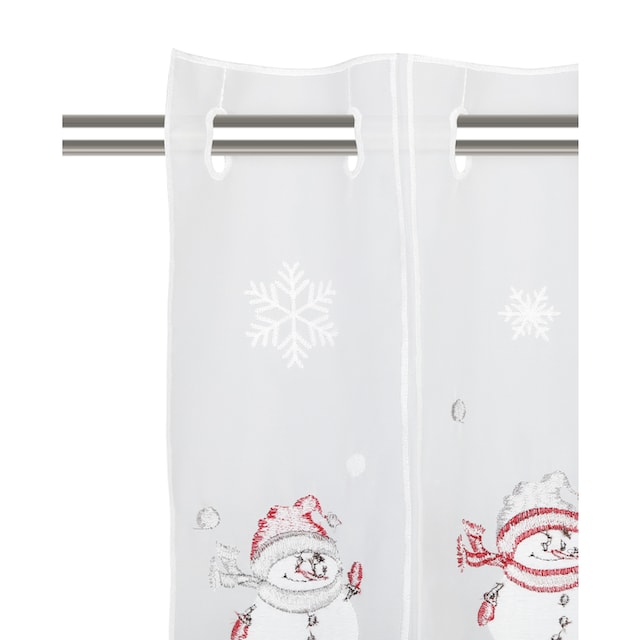 my home Scheibengardine »Snowman«, (1 St.), Transparent, Voile, Polyester  online kaufen