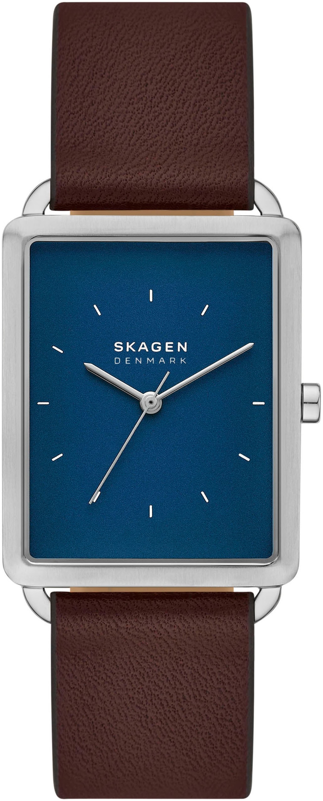 Skagen Quarzuhr »HAGEN«, Armbanduhr, Damenuhr, Herrenuhr, Lederarmband, analog