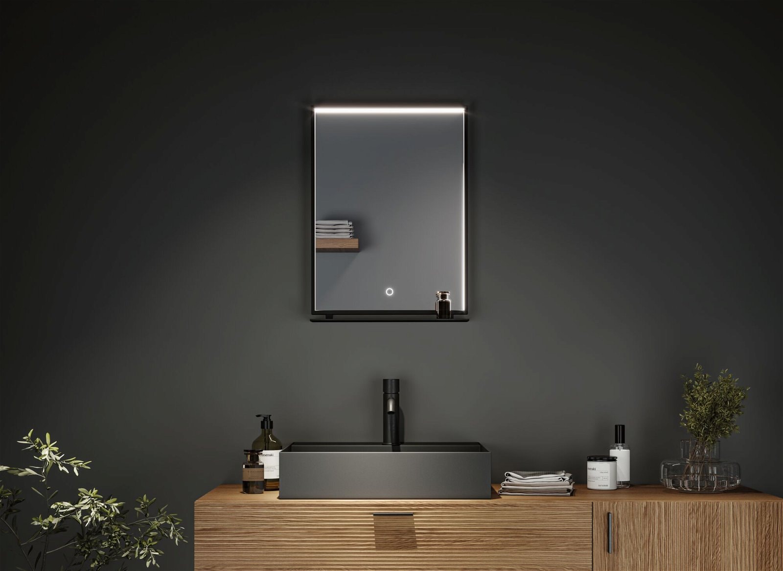 Paulmann LED Bad-Spiegelleuchte »Miro« Schutzart IP44, mit LED-Leuchtmodul, dimmbar, Touch-Funktion. Gr. ca. 45 x 62 cm