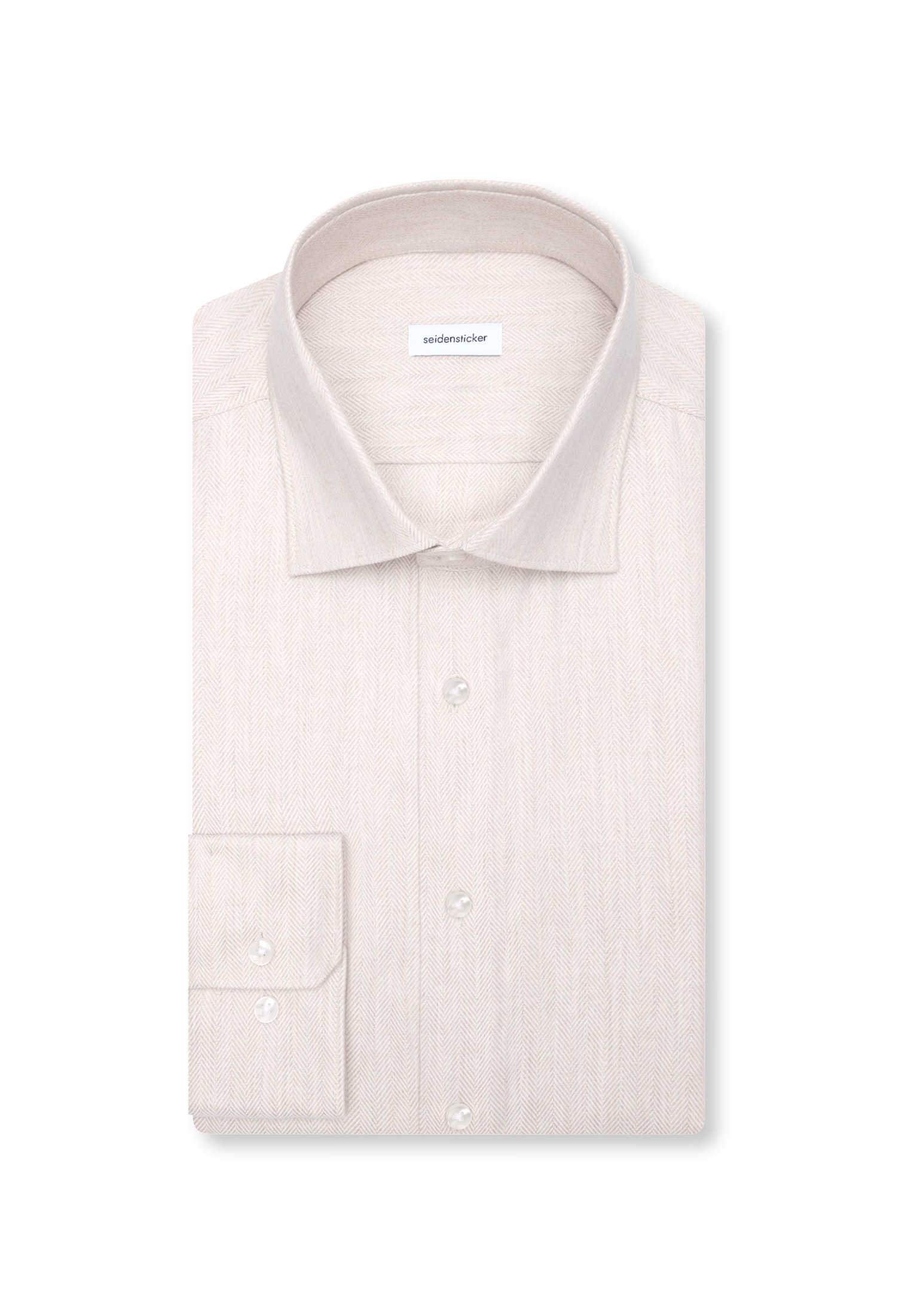 seidensticker Flanellhemd »Schwarze Rose« Shaped 1/1 Kentkragen Fischgrat