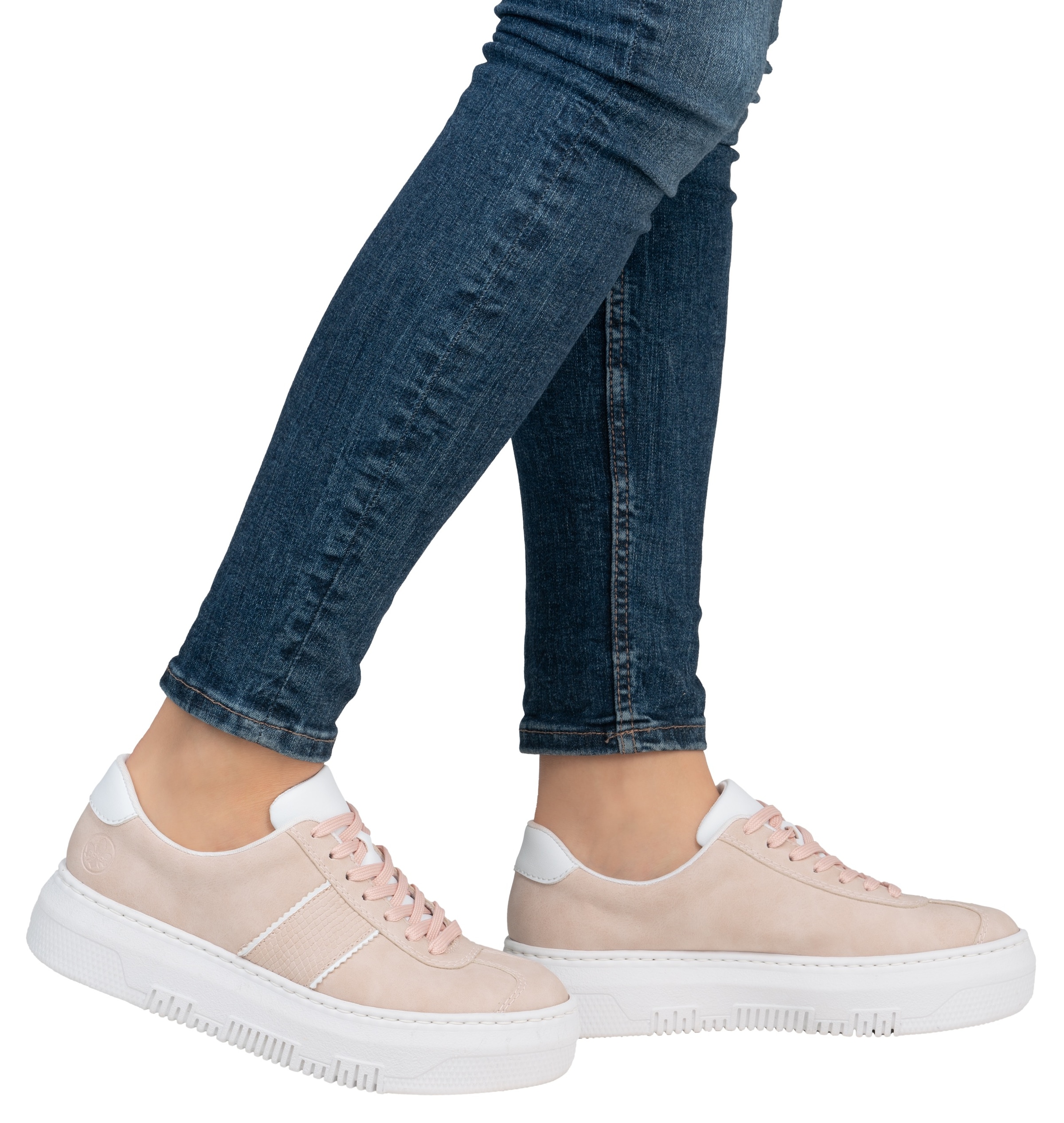 Rieker Plateausneaker, Schnürschuh, Halbschuh, Freizeitschuh mit gepolstertem Schaftrand