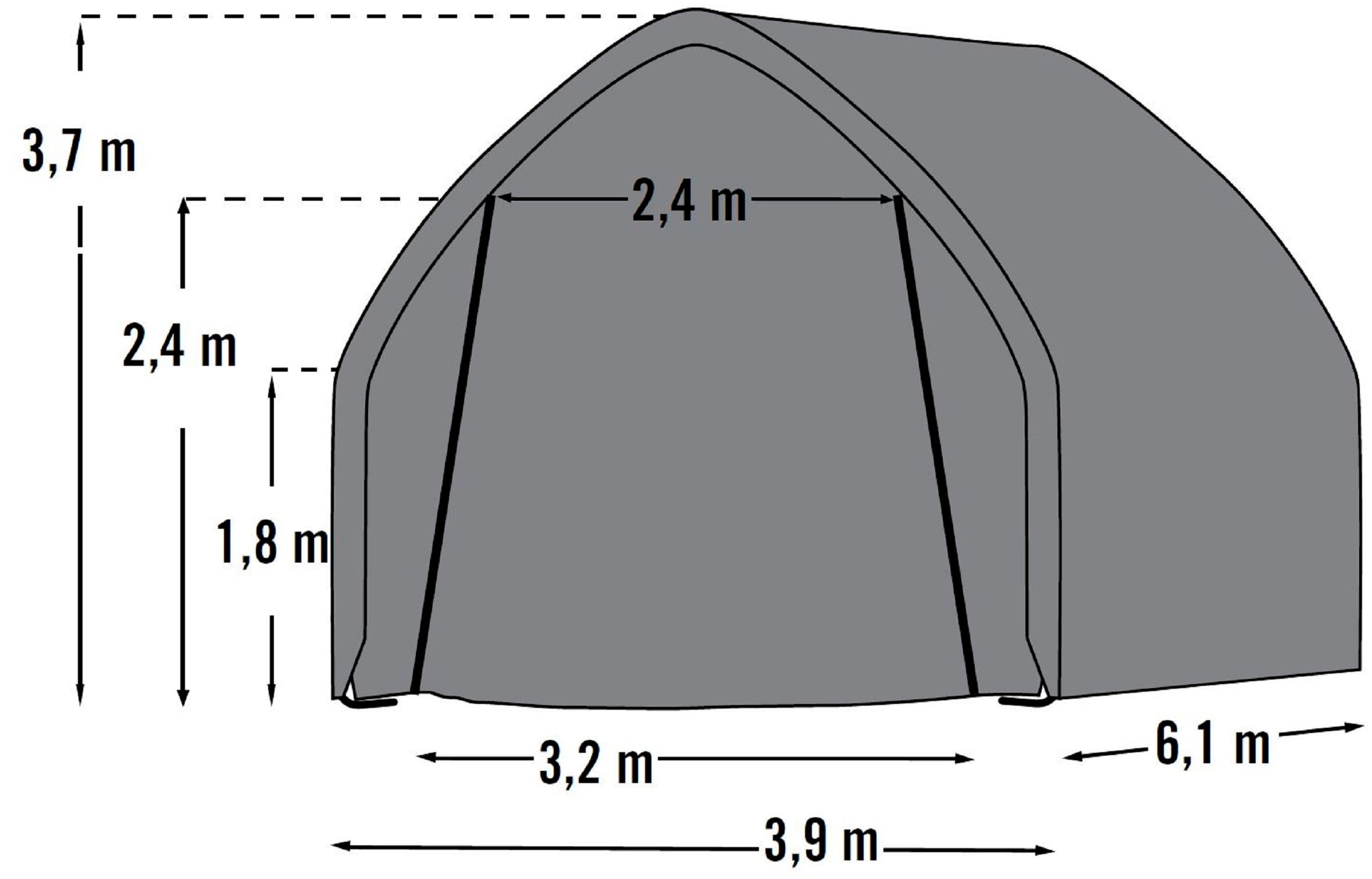 ShelterLogic Garage »Garage-in-a-Box«, sehr schneller Auf- und Abbau, BxTxH: 390x610x370 cm