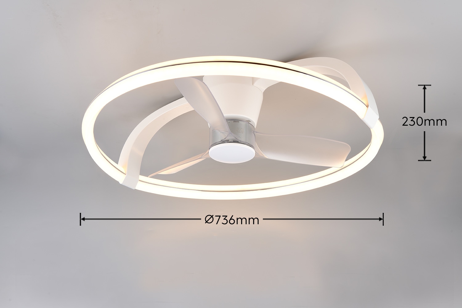 REALITY Leuchten LED Deckenleuchte »STOCKHOLM mit Ventilator, Deckenventilator mit Licht inklFernbedienung« LED-Board 1 Stk. warmweiß - kaltweiß 6 Geschwindigkeiten Timer Vor- & Rücklauf LED dimmbar CCT Nachtlicht