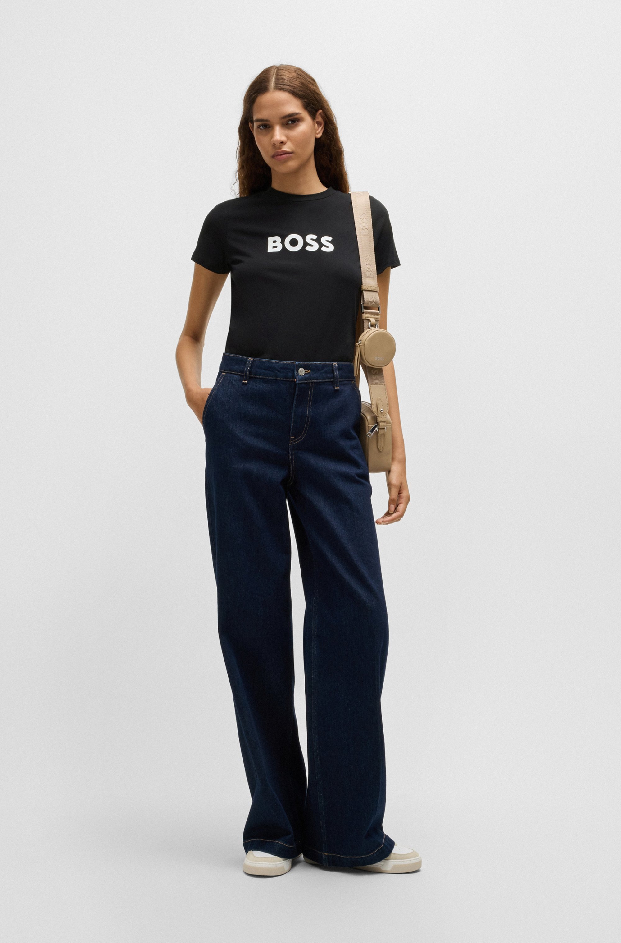 BOSS ORANGE T-Shirt »Elogo Premium Damenmode«, mit BOSS-Schriftzug