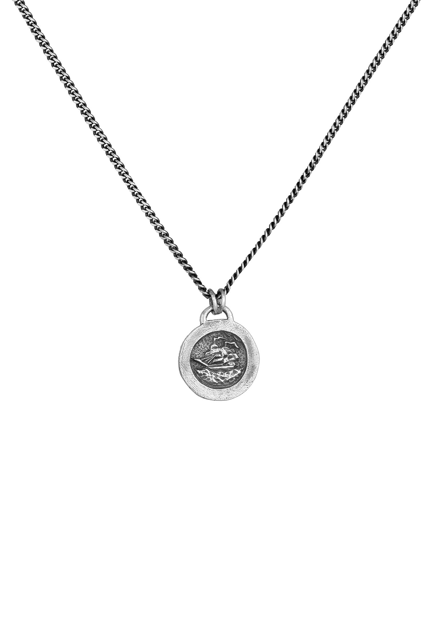 HAZE & GLORY Silberkette »Halskette Münze - Fair Wind Maritim 925 Silber«