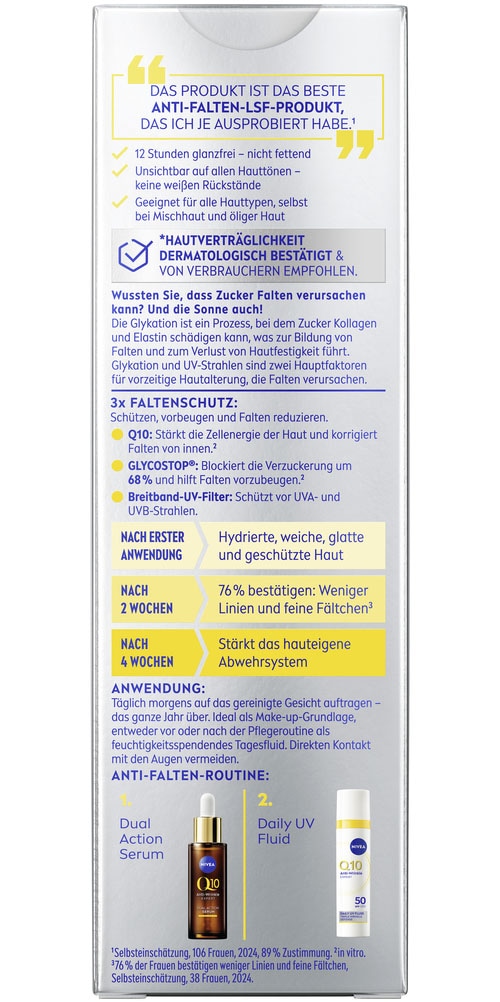Nivea Gesichtsfluid »NIVEA Tagespflegefluid Q10 UV LSF 50«, Anti-Aging, pflegend, straffend, UV-Schutz