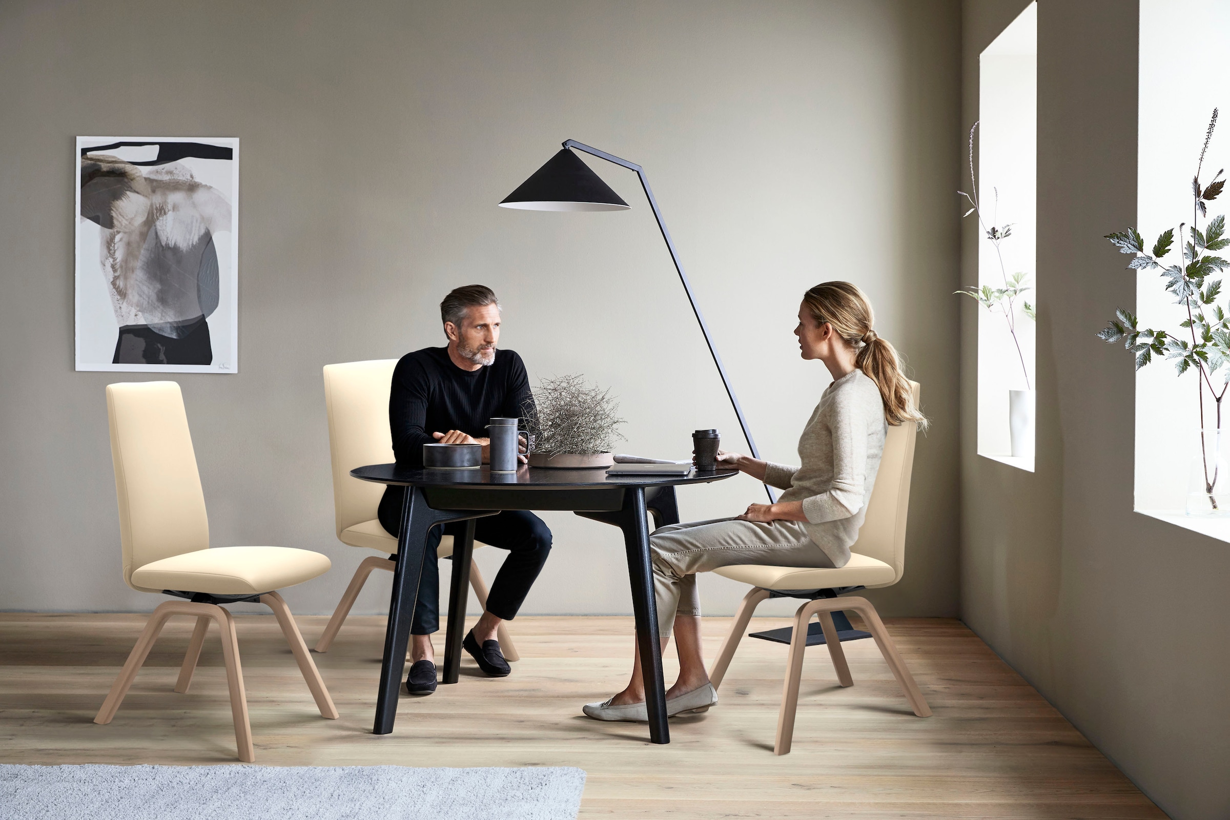 Stressless® Polsterstuhl »Laurel«, Leder PALOMA, High Back, Größe L, mit schräggestellten Beinen in Walnuss