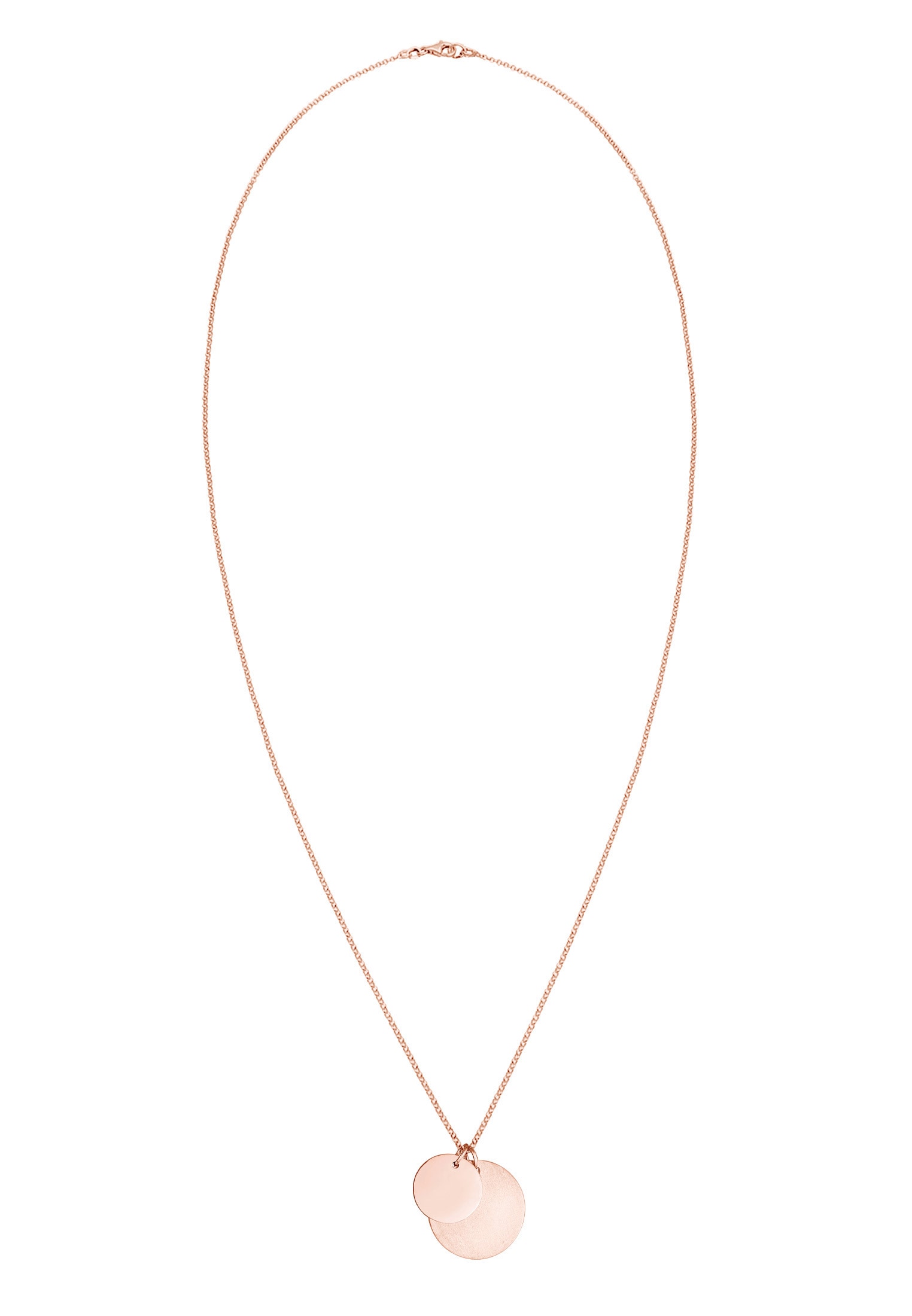 Elli Lange Kette »Halskette Duo Erbskette Plättchen Kreis Brushed 925 Silber«