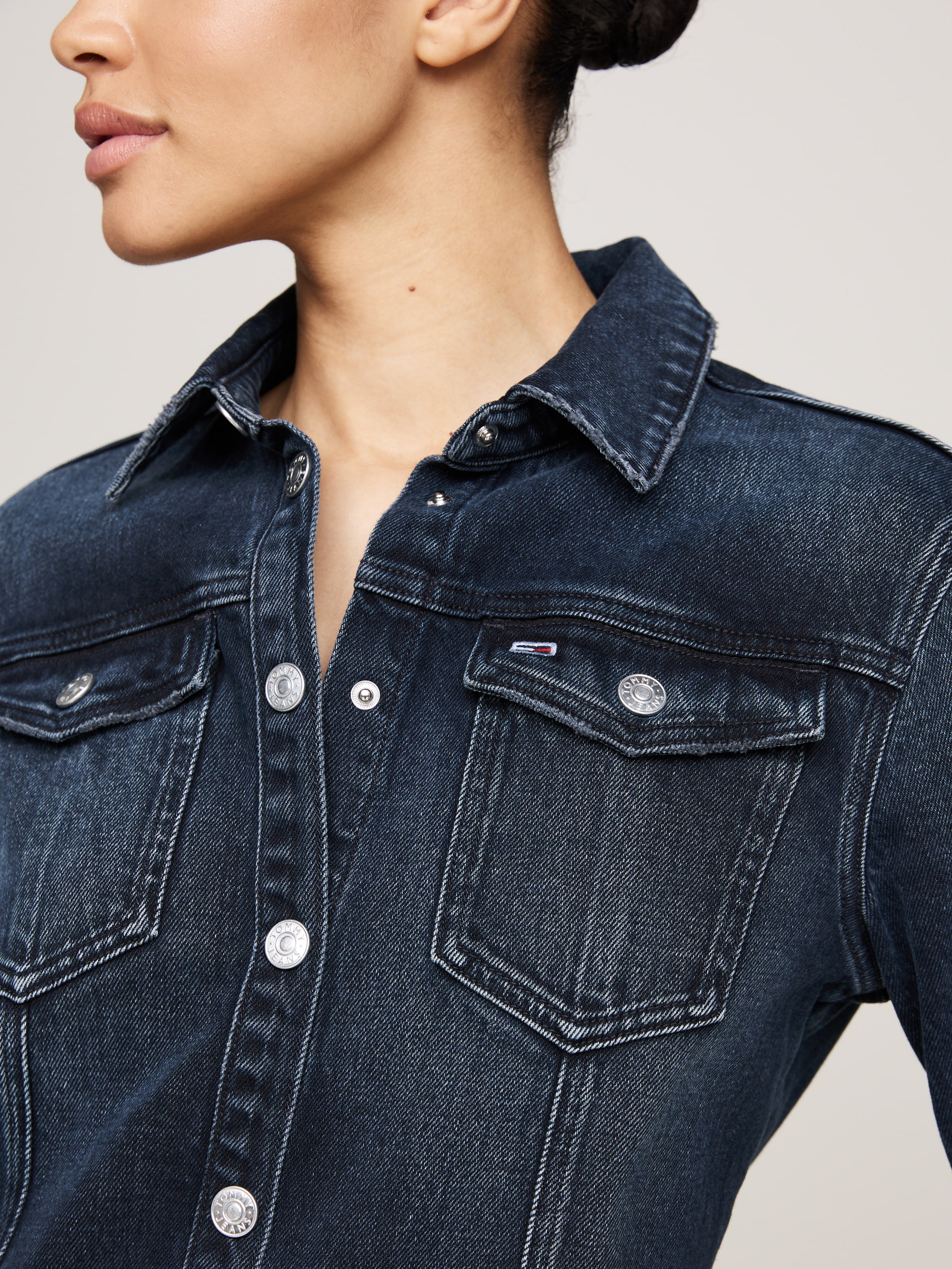 Tommy Jeans Jeanskleid »A-LINE DRESS DH6168«, mit Used-Waschung