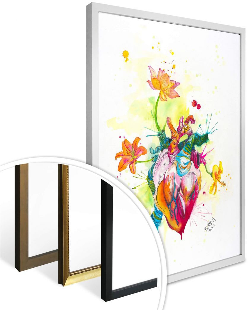 Wall-Art Poster Heart«, »Nature bestellen Schriftzug, St.), Bild, Beating Wandposter Poster, bequem (1 Wandbild