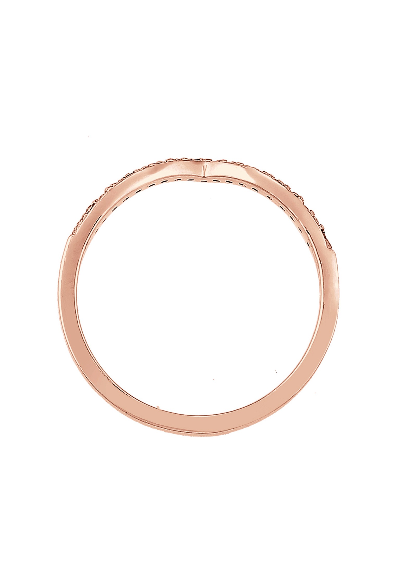 Elli Silberring »Ring V-Form Glas Kristalle Weiß 925 Sterling Silber«