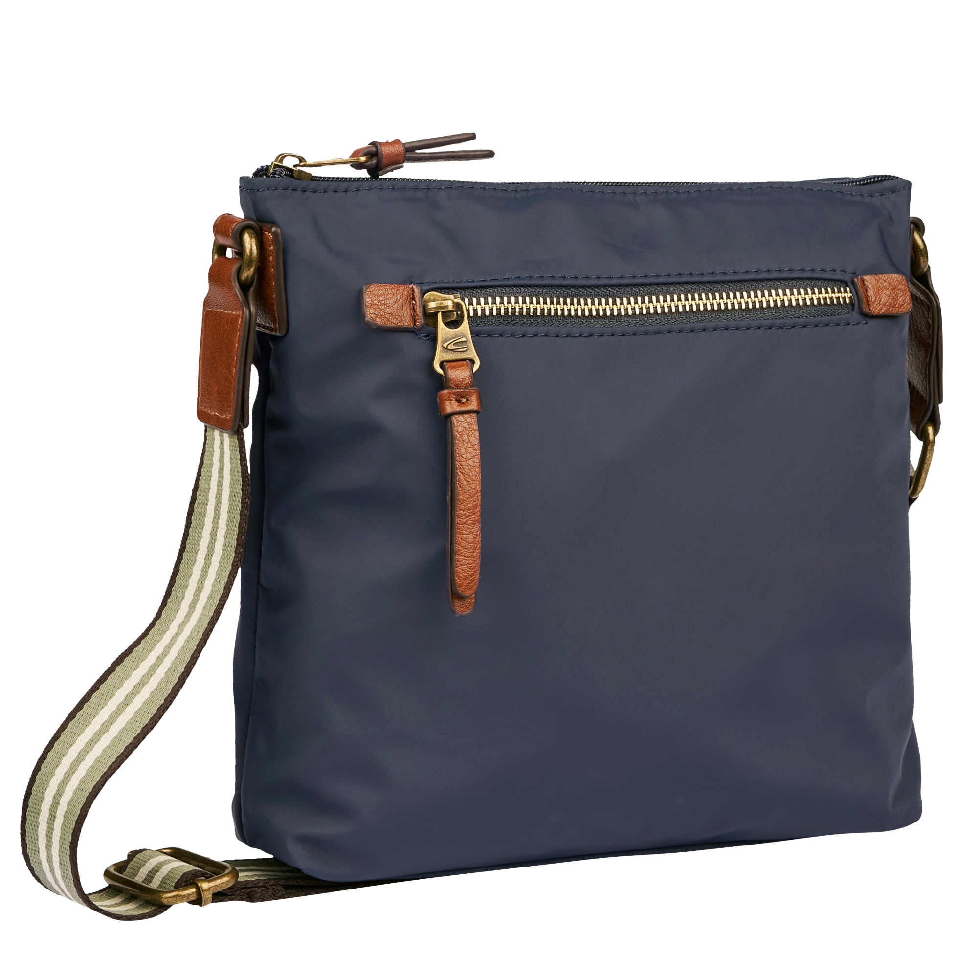 camel active Umhängetasche »Bari« aus hochwertigem matten Nylon mit gestreiftem Gewebeband