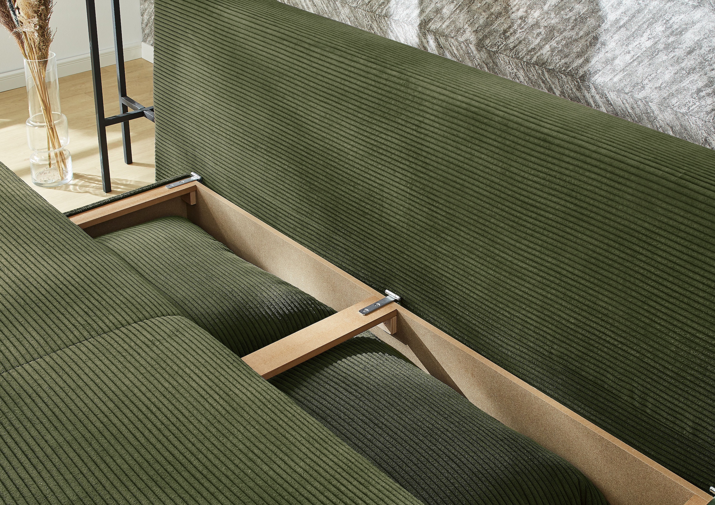 Jockenhöfer Gruppe Schlafsofa »Maestro, B: 203 cm, Liegefl. 161x200 cm, Dauerschläfer« mit Bettfunktion & Bettkasten, Tonnentaschenfederkern