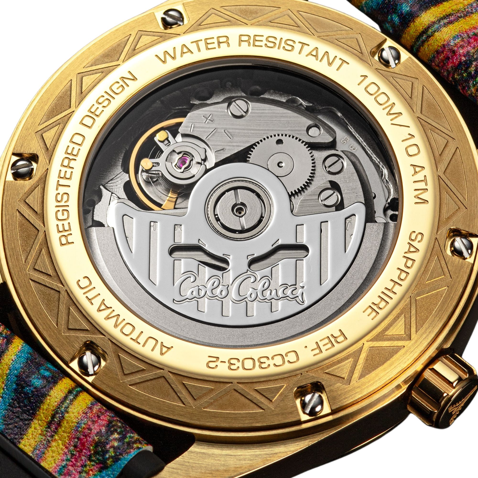 CARLO COLUCCI Automatikuhr Armbanduhr, Herrenuhr, Mechanische Uhr, Silikonarmband, analog