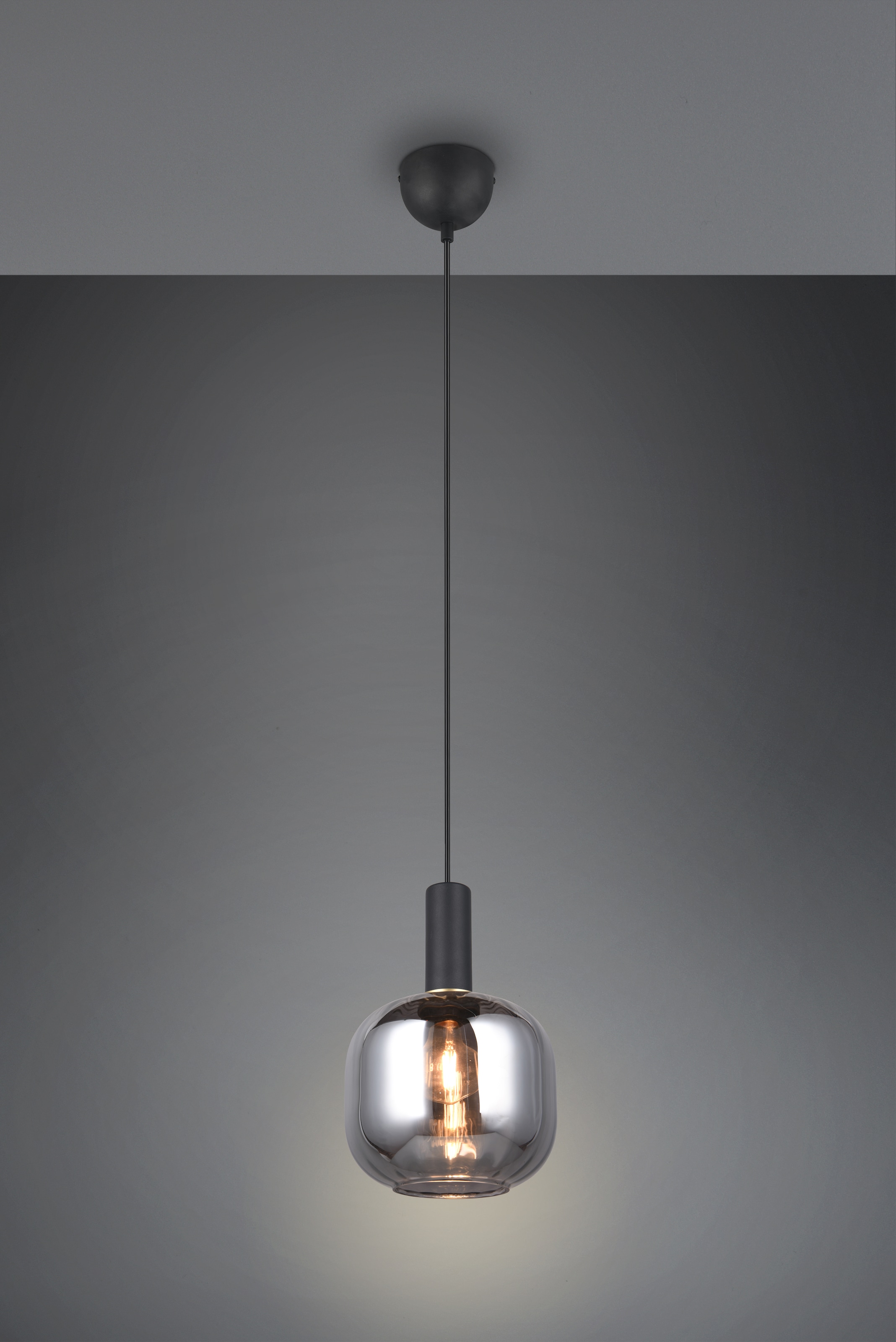 TRIO Leuchten Pendelleuchte »DIVA, E27 Hängelampe 1-flammig mit Glasschirm, exkl 1xE27 max 10W« E27 1 Stk. warmweiß - kaltweiß höhenverstellbar bis max 150cm, Ø 20cm, Hängeleuchte Wohnzimmer Küche