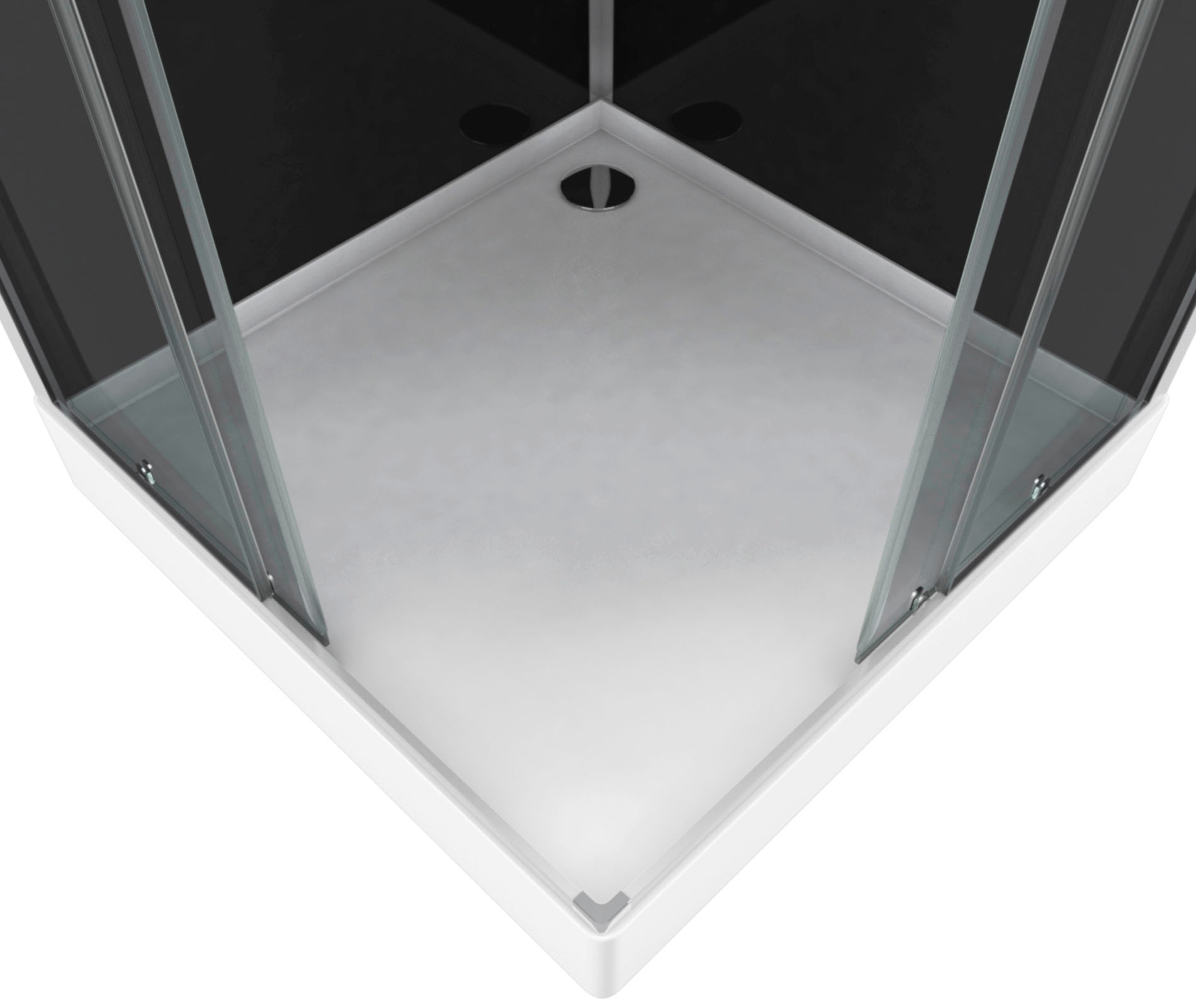 Marwell Komplettdusche »Black Suqare«, 90 x 90 x 210 cm - Eckdusche