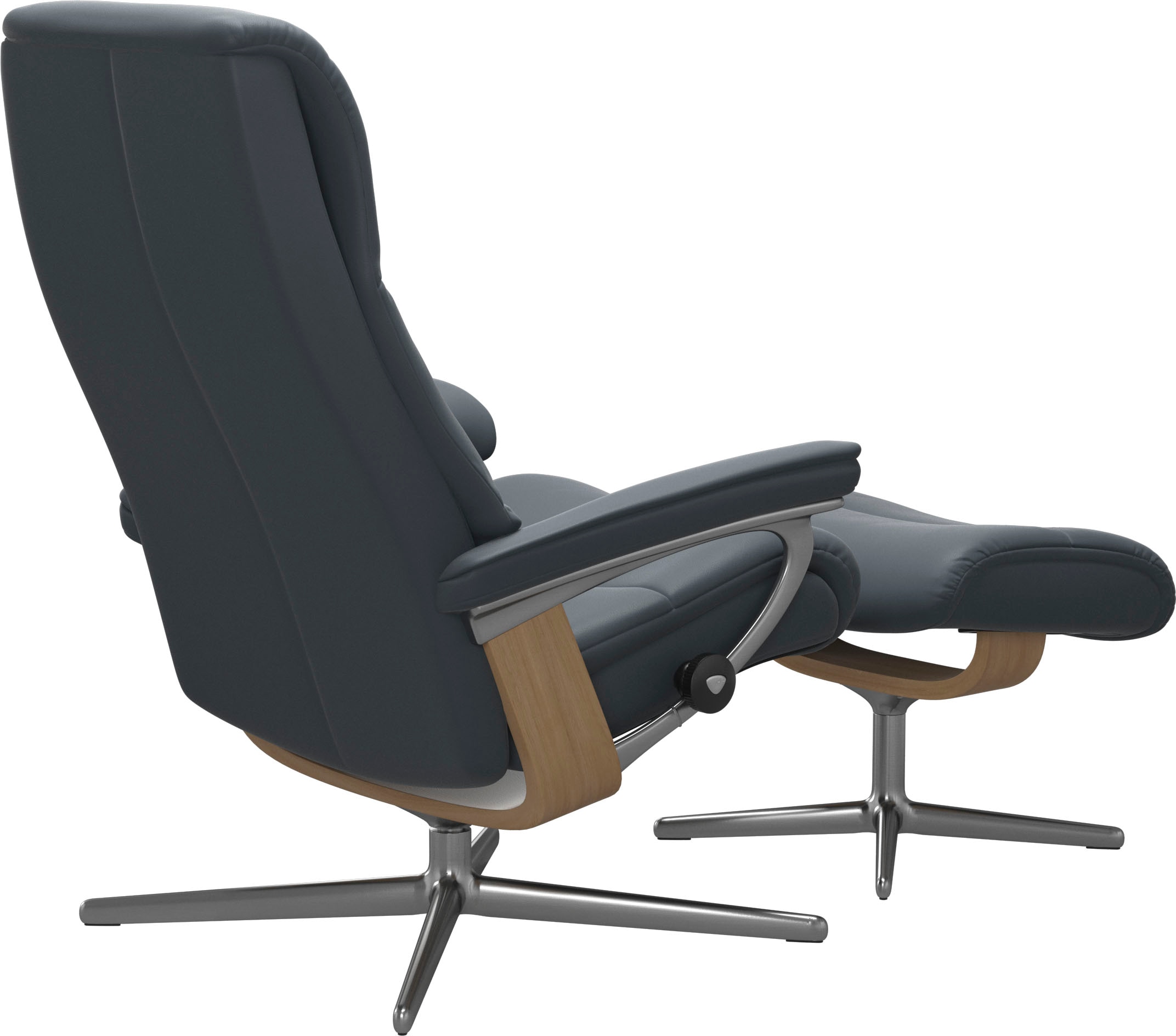 Stressless® Relaxsessel »View«, (Set, Relaxsessel mit Hocker), mit Hocker, mit Cross Base, Größe S, M & L, Holzakzent Eiche