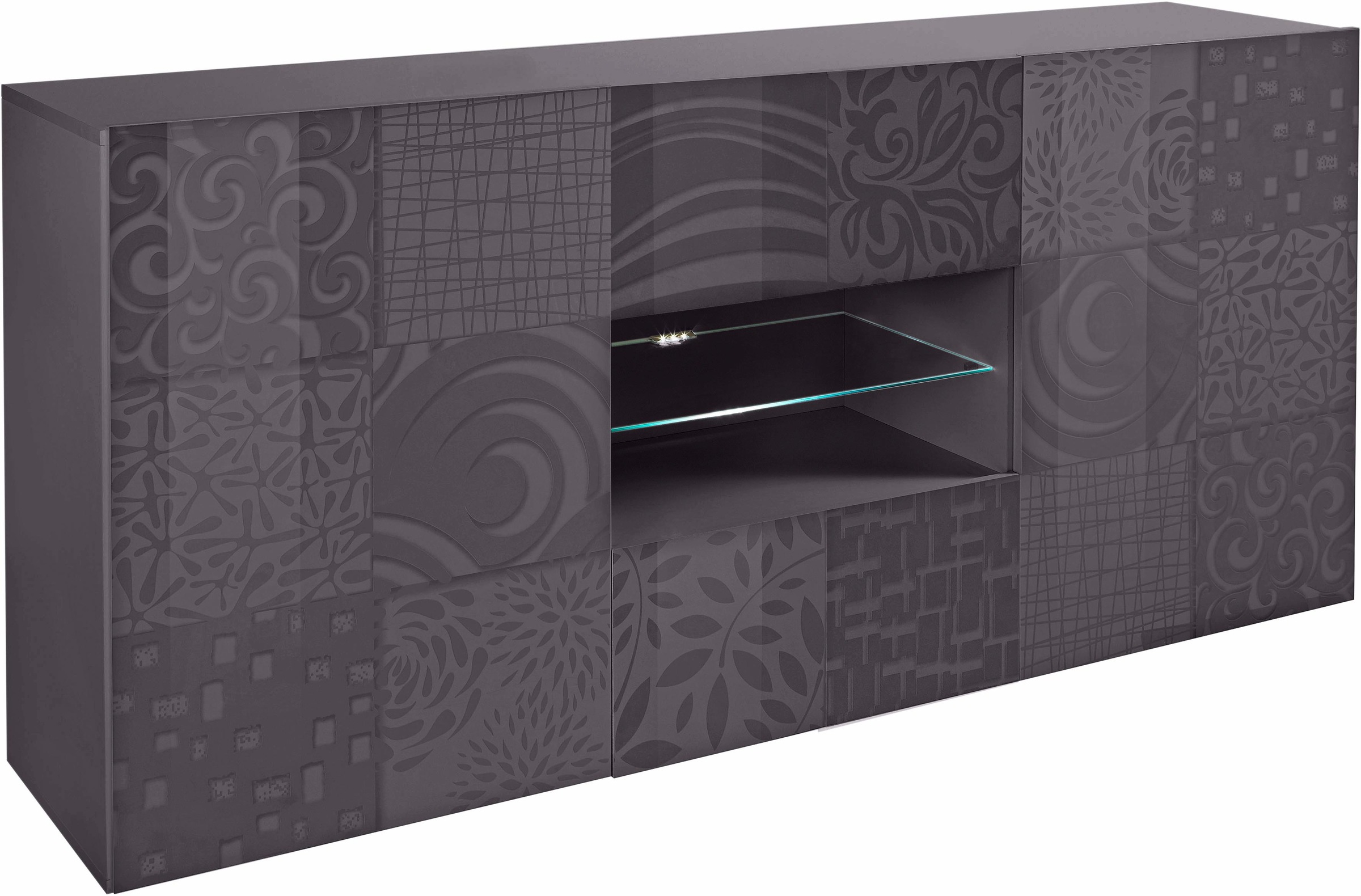 INOSIGN Sideboard »Miro«, Breite 181 cm mit dekorativem Siebdruck