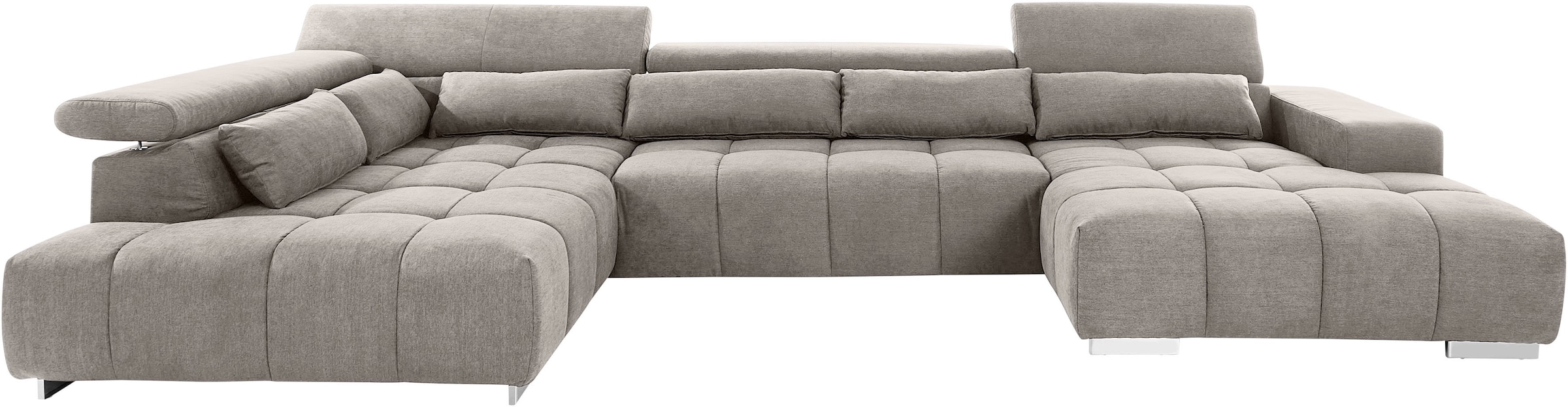 COTTA Wohnlandschaft »Orion U-Form«, mit Kopfteilverstellung & 6 Nierenkissen