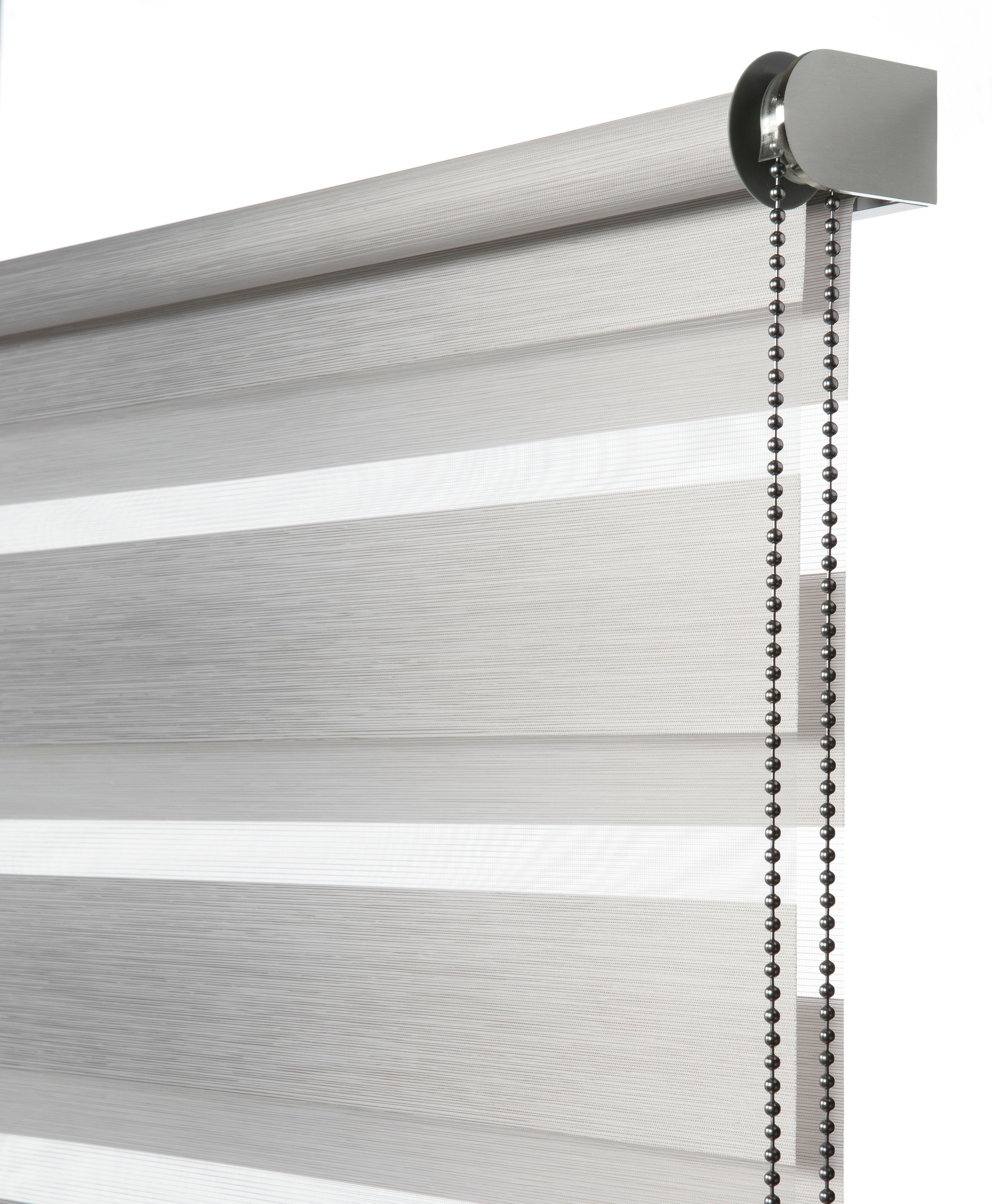 GARDINIA Doppelrollo »de luxe«, halbtransparent, Sichtschutz, mit Bohren/ohne Bohren, freihängend, hochwertiges Gesamtkonzept mit silbernen Metallkomponenten