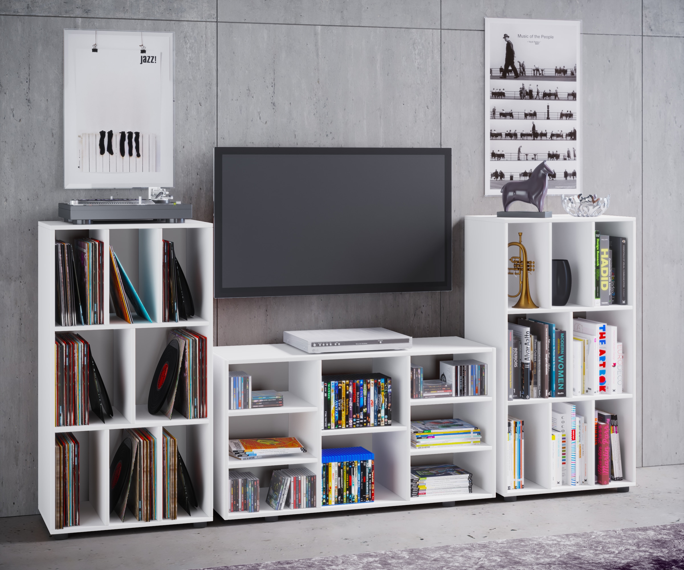 VCM Kommode »Holz Schallplatte LP Sideboard Regal Woltino« 1 Stk. tlg.