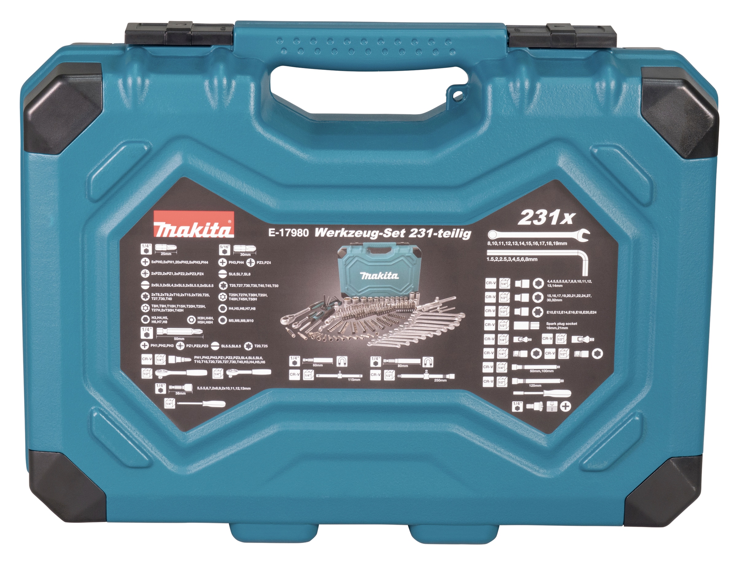 Makita Werkzeugset »»E-17980««, 231-tlg., inkl. Aufbewahrungskoffer